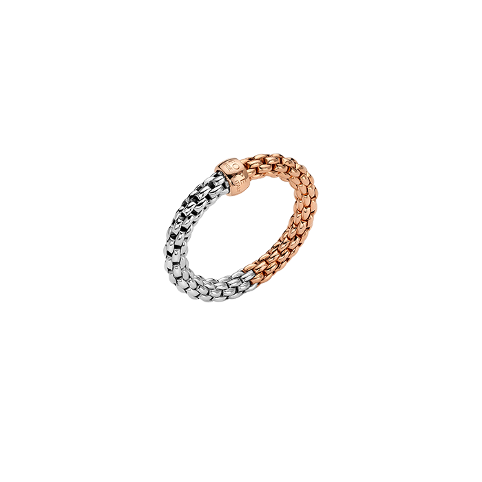 FOPE  ESSENTIALS BICOLOUR FLEX'IT RING WITH ROUND MESH
