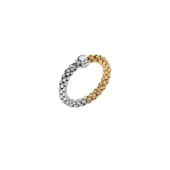 FOPE  ESSENTIALS BICOLOUR FLEX'IT RING WITH ROUND MESH