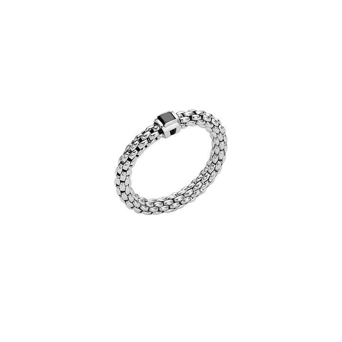 FOPE  SOULS FLEX'IT RING WITH A BLACK DIAMOND