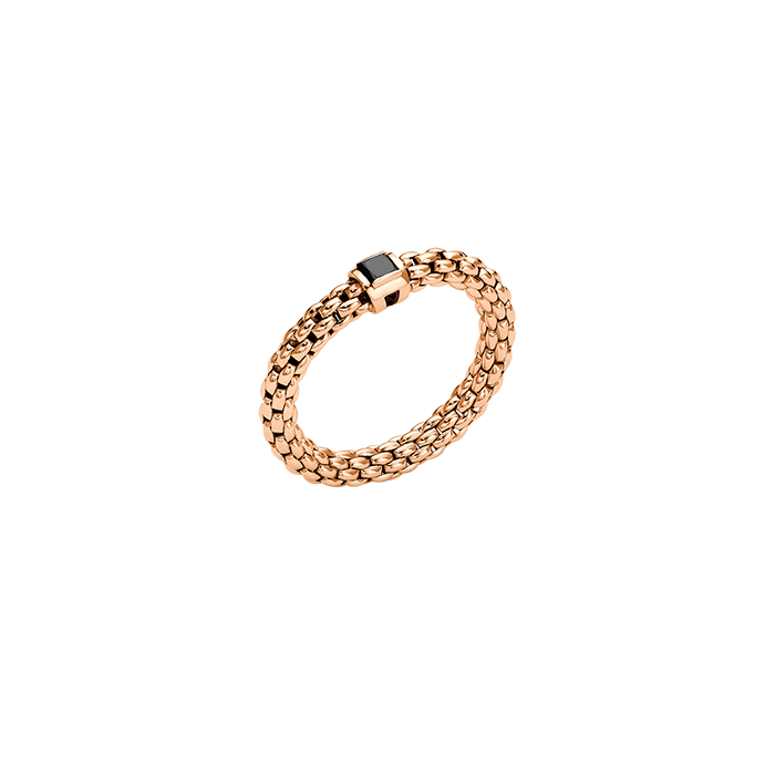 FOPE  SOULS FLEX'IT RING WITH A BLACK DIAMOND