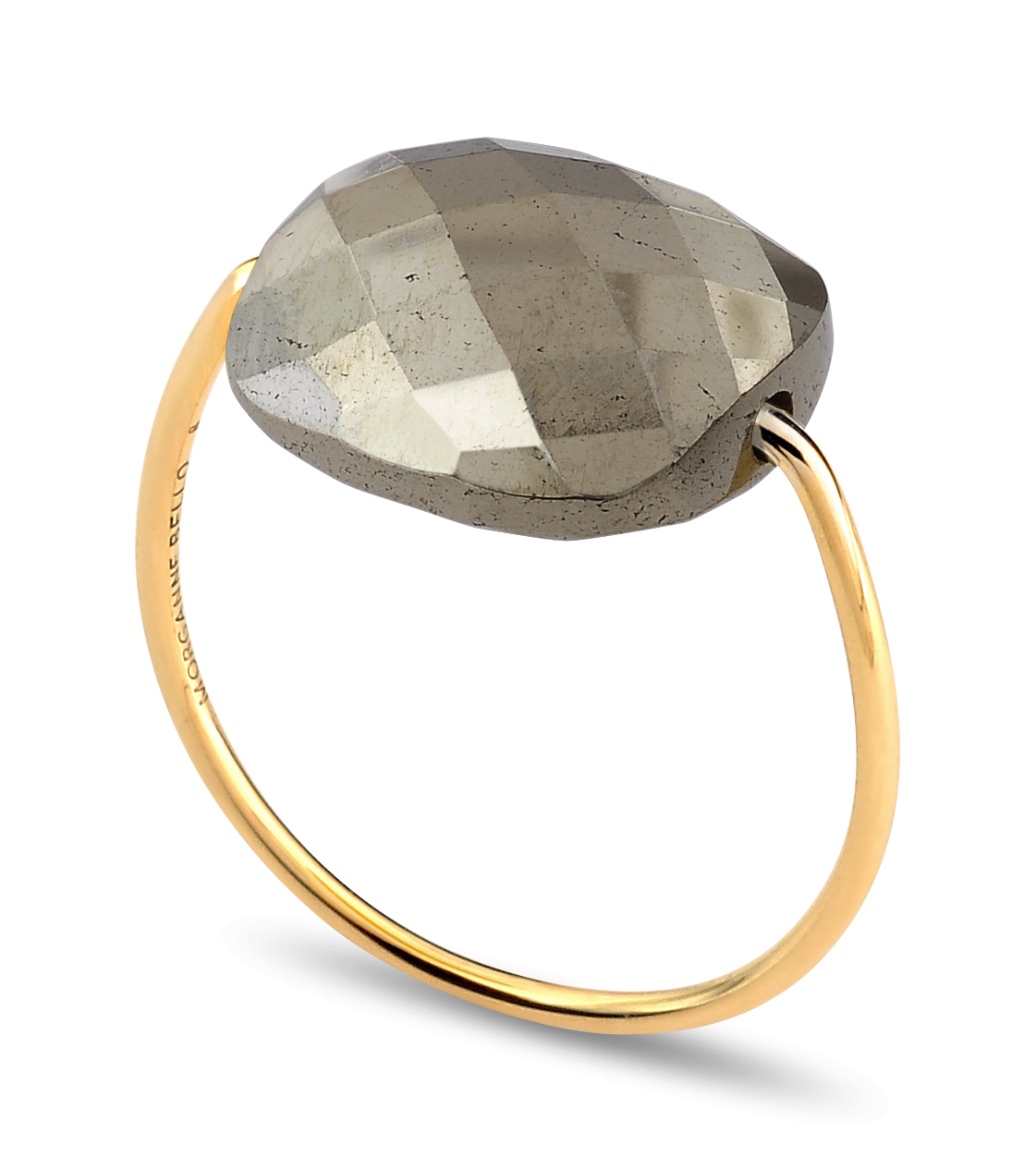 Morganne Bello Pyrite Cushion Yellow Gold Ring