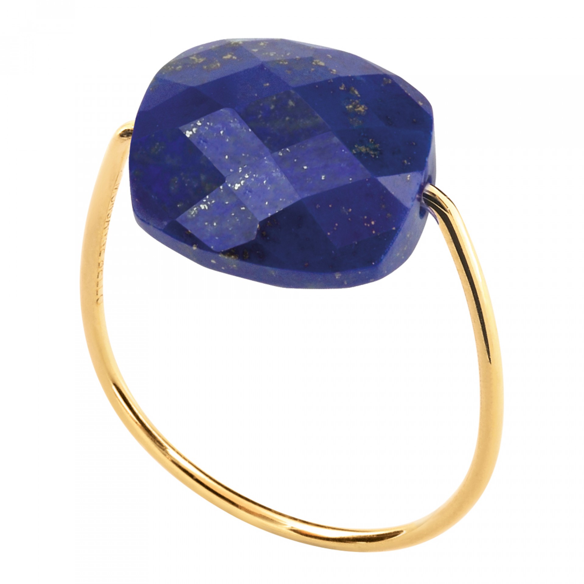 Morganne Bello Lapis Lazuli Cushion Yellow Gold Ring