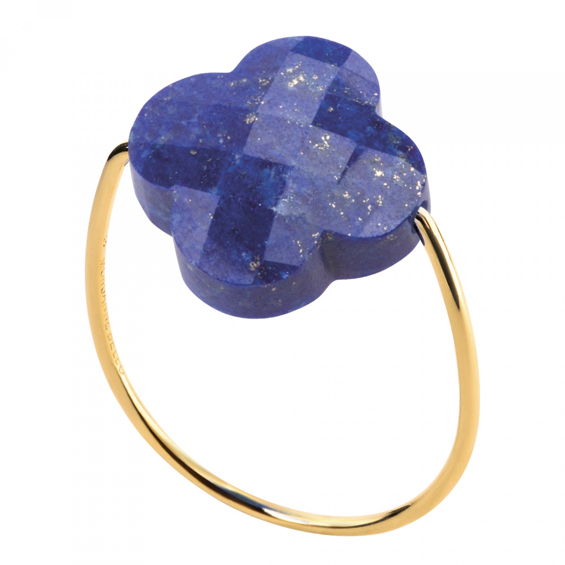 Morganne Bello Lapis Lazuli Clover Yellow Gold Ring