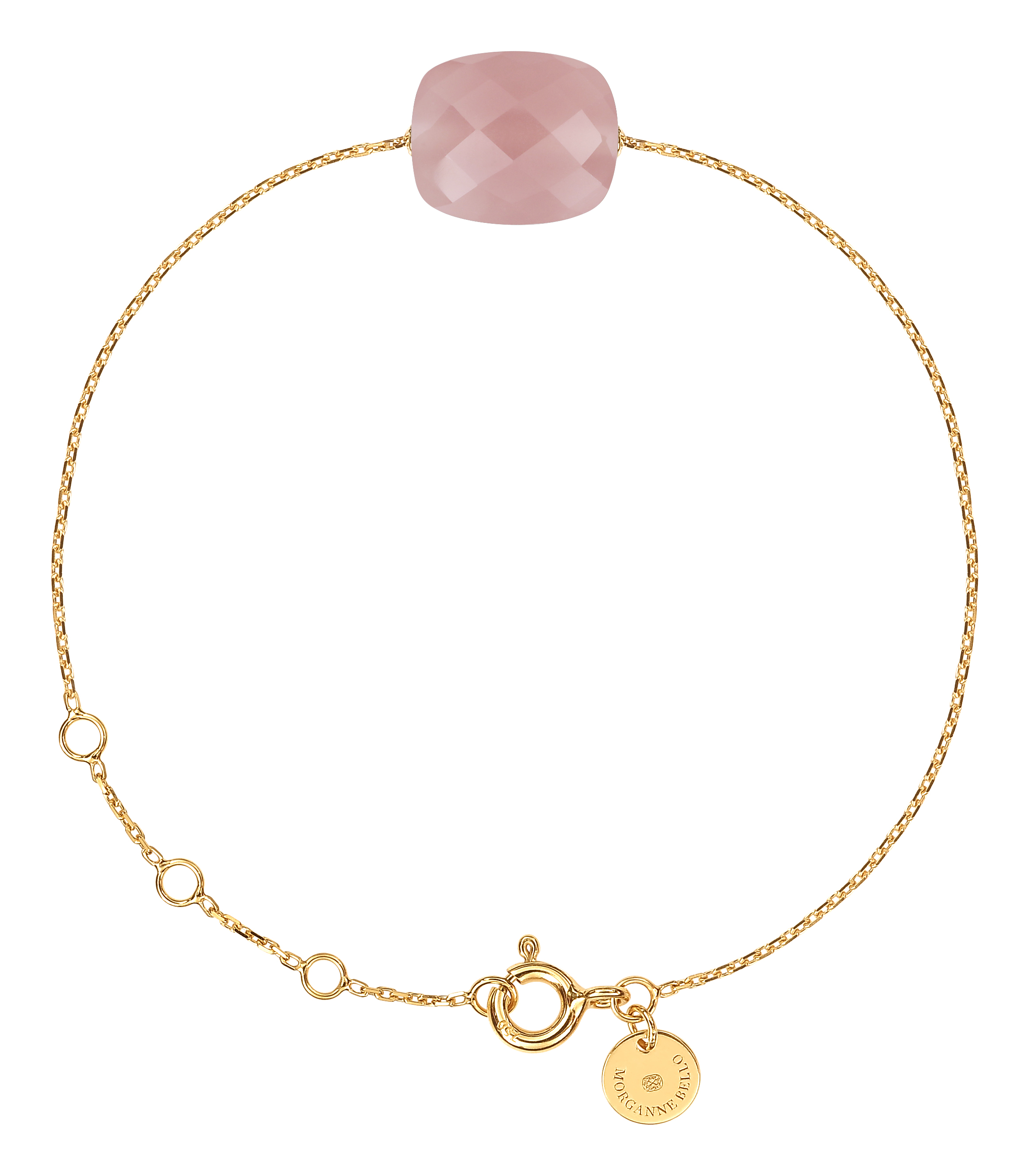 Morganne Bello Guava Quartz Cushion Yellow Gold Bracelet
