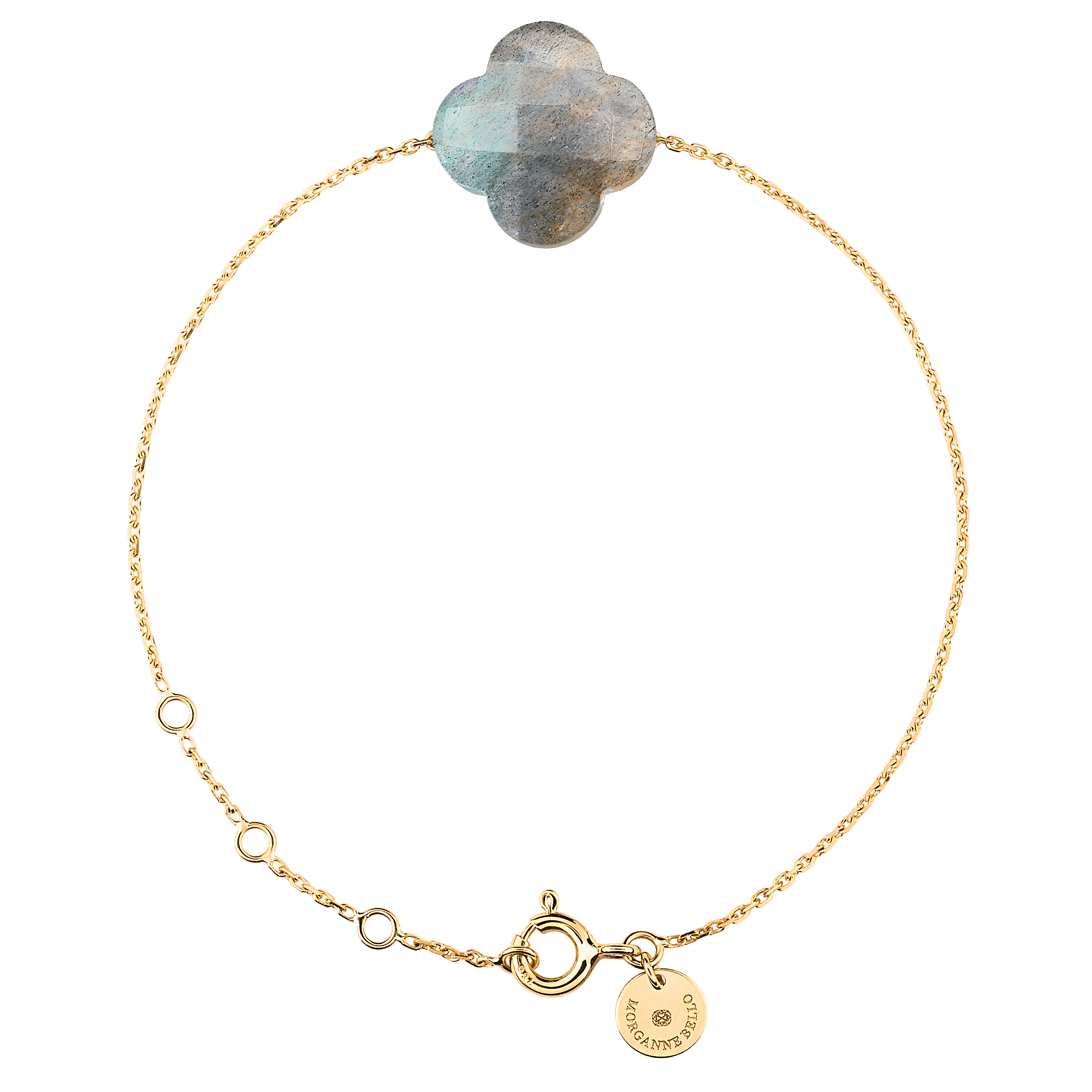 Morganne Bello Labradorite Clover Yellow Gold Bracelet