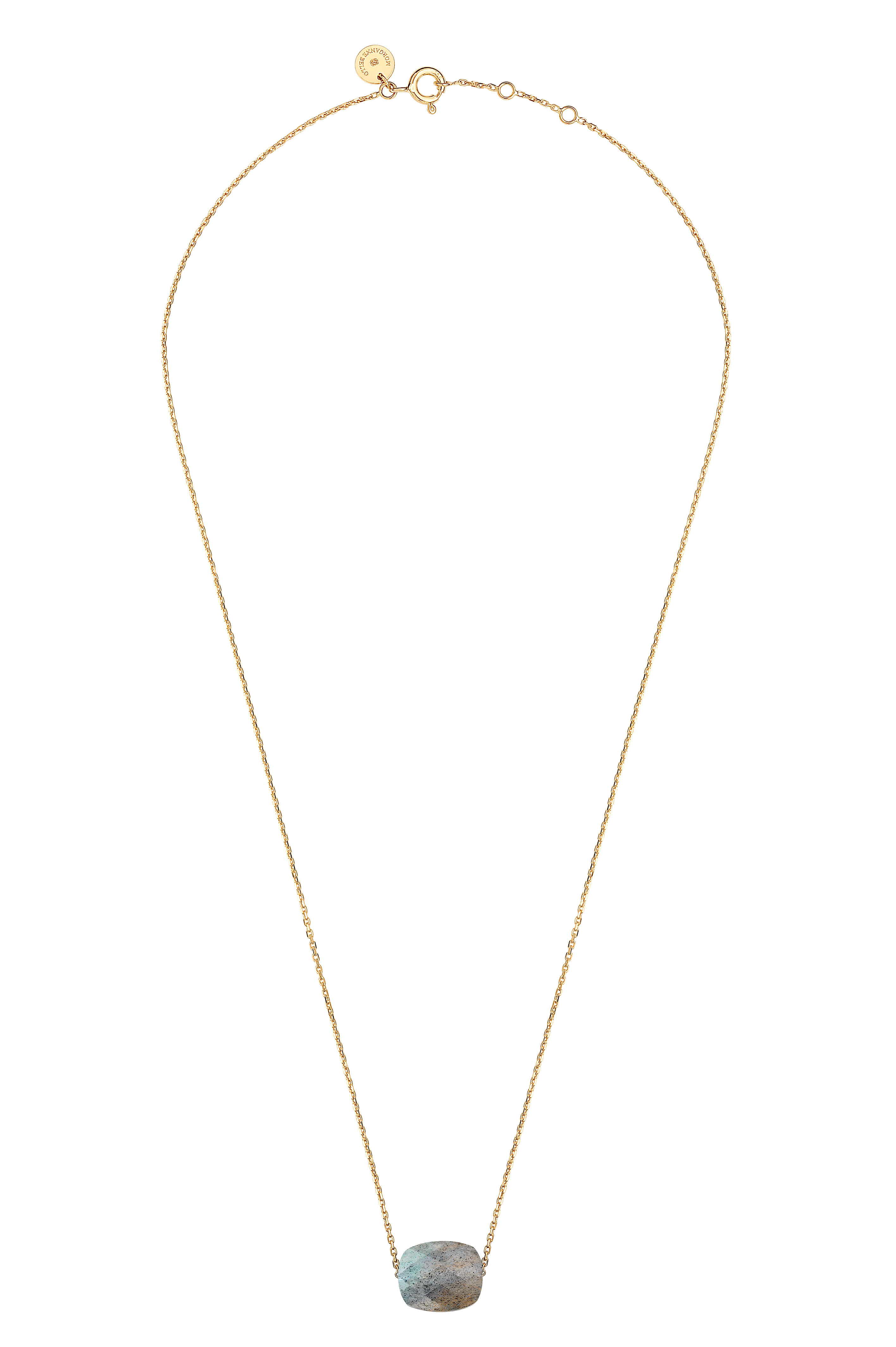 Morganne Bello Labradorite Cushion Yellow Gold Necklace