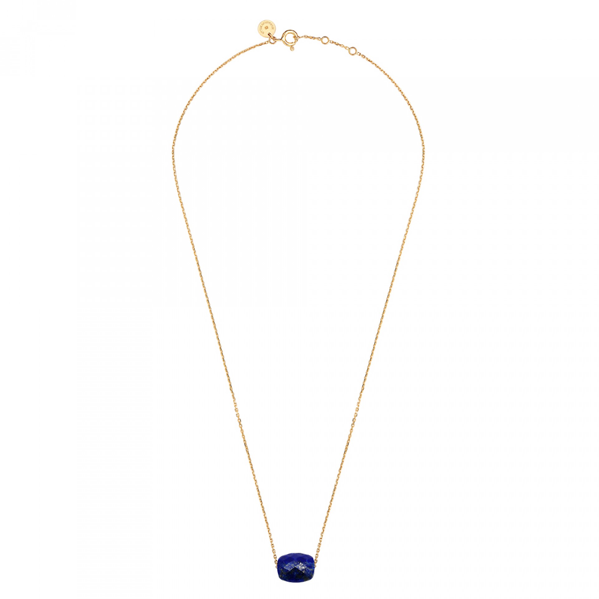 Morganne Bello Lapis Lazuli Cushion Yellow Gold Necklace