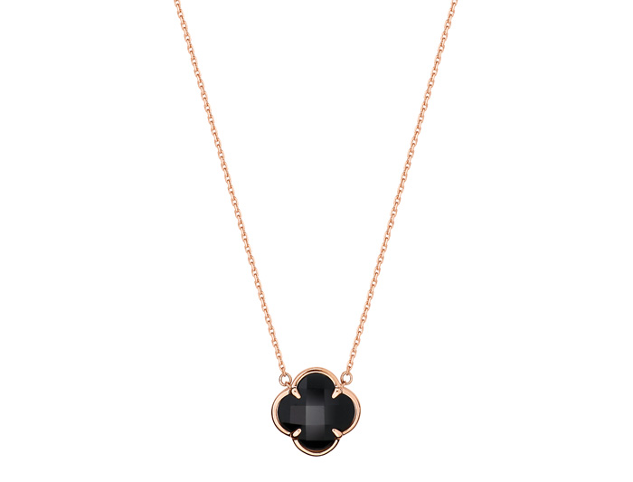 Morganne Bello Black Onyx Rose Gold Victoria Necklace
