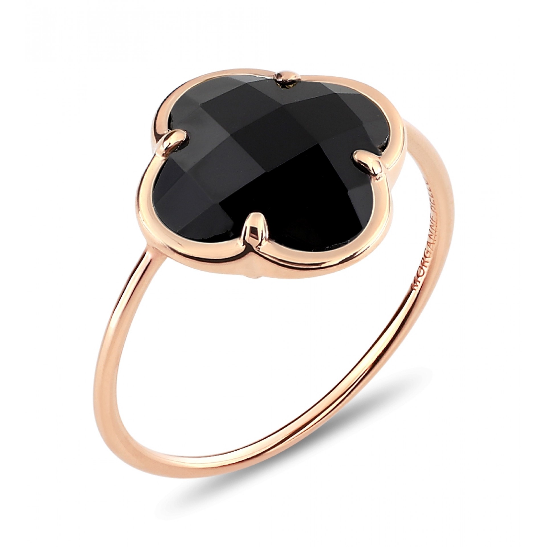 Morganne Bello Black Onyx Rose Gold Victoria Ring