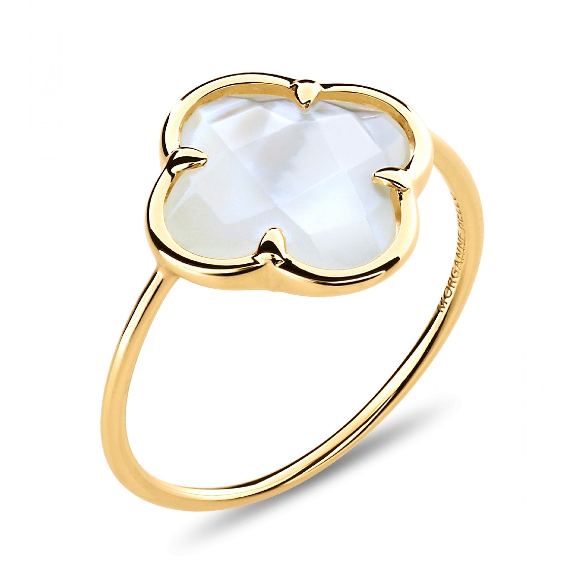 Morganne Bello White Mother Of Pearl Yellow Gold Victoria Ring