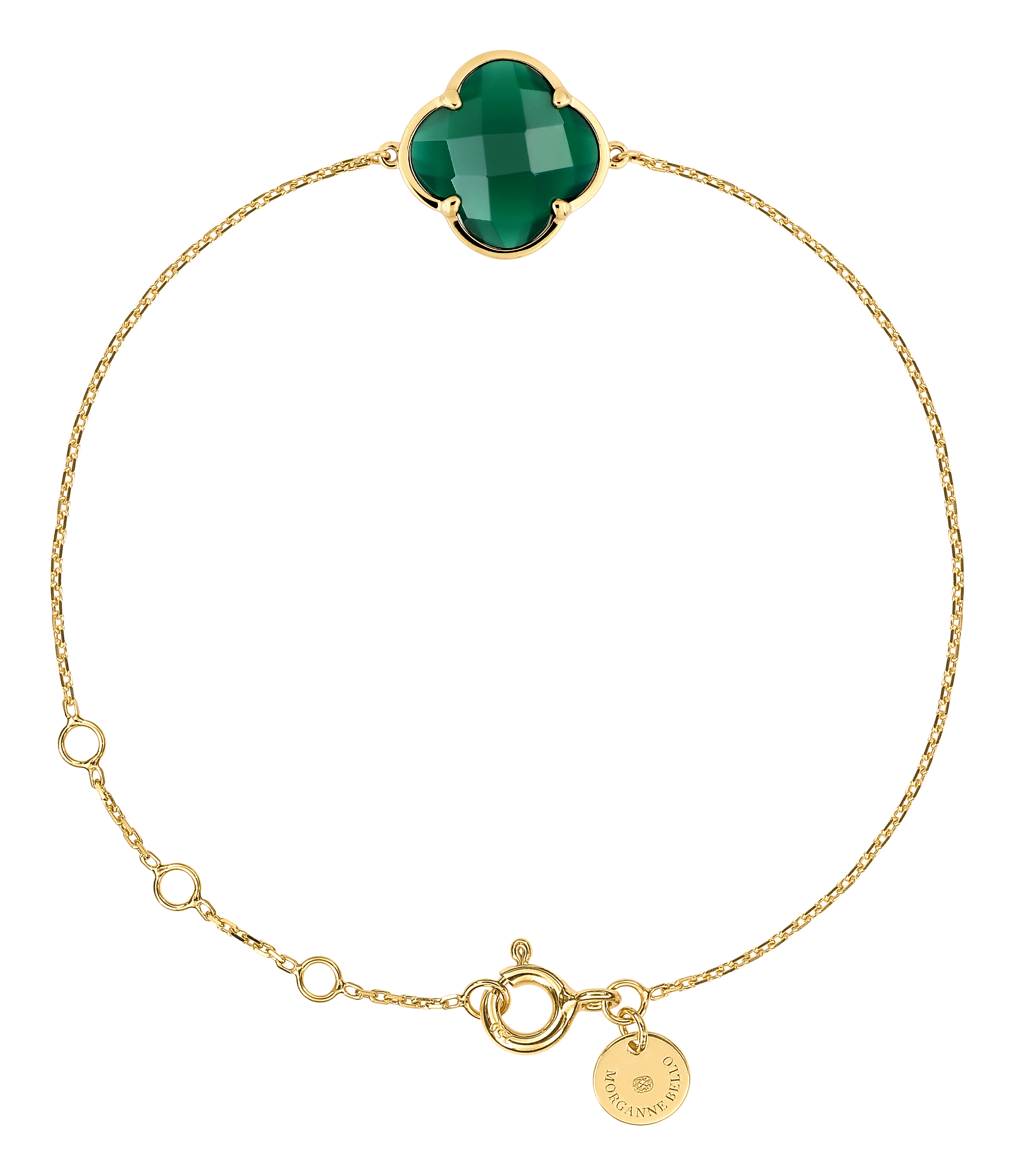 Morganne Bello Green Agate Yellow Gold Victoria Bracelet