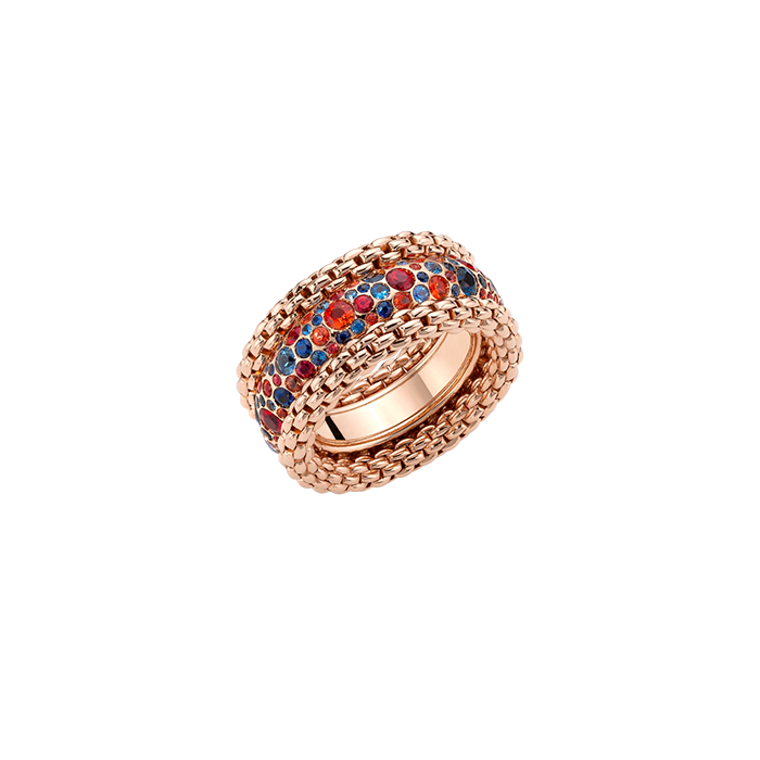 FOPE  BUBBLE_RINGS RING WITH MULTICOLOUR SAPPHIRES