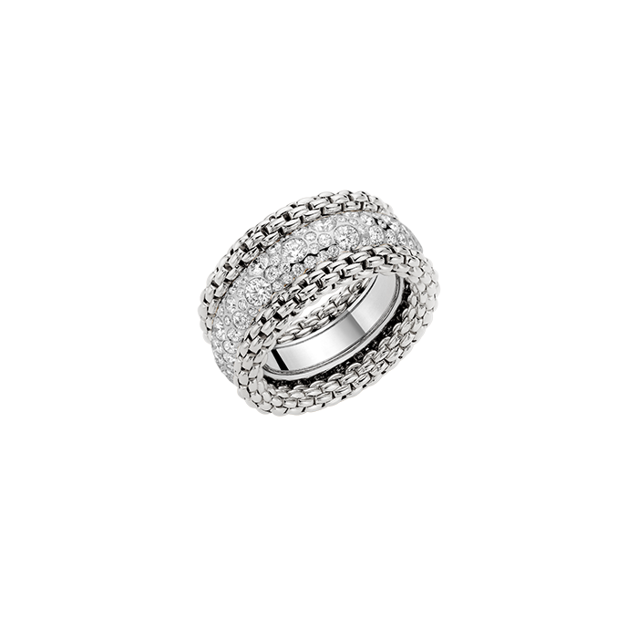 FOPE  BUBBLE_RINGS RING WITH DIAMOND PAVÉ