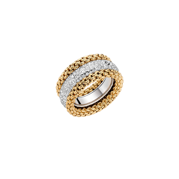 FOPE  BUBBLE_RINGS RING WITH DIAMOND PAVÉ