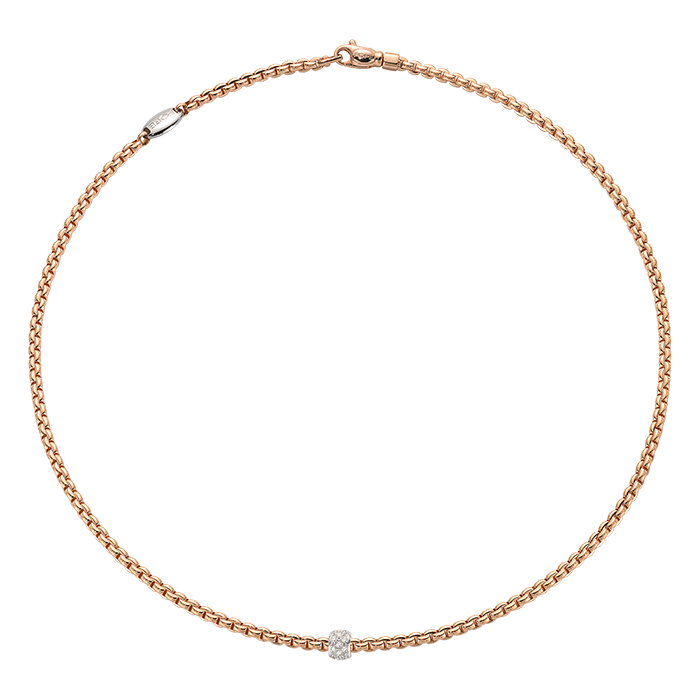 FOPE  EKA NECKLACE WITH DIAMOND PAVE'