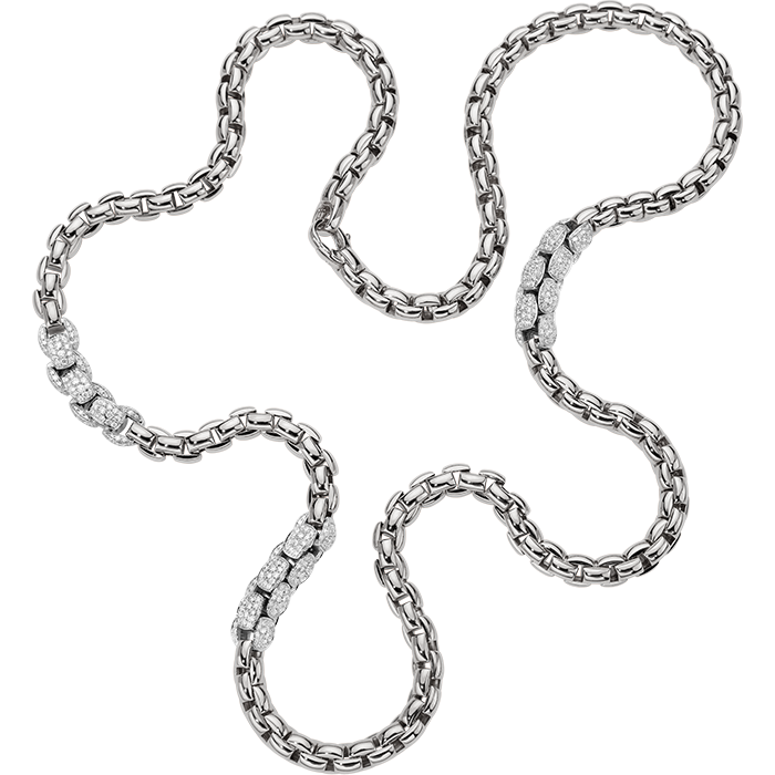 FOPE  EKA LONG NECKLACE WITH DIAMOND PAVE'