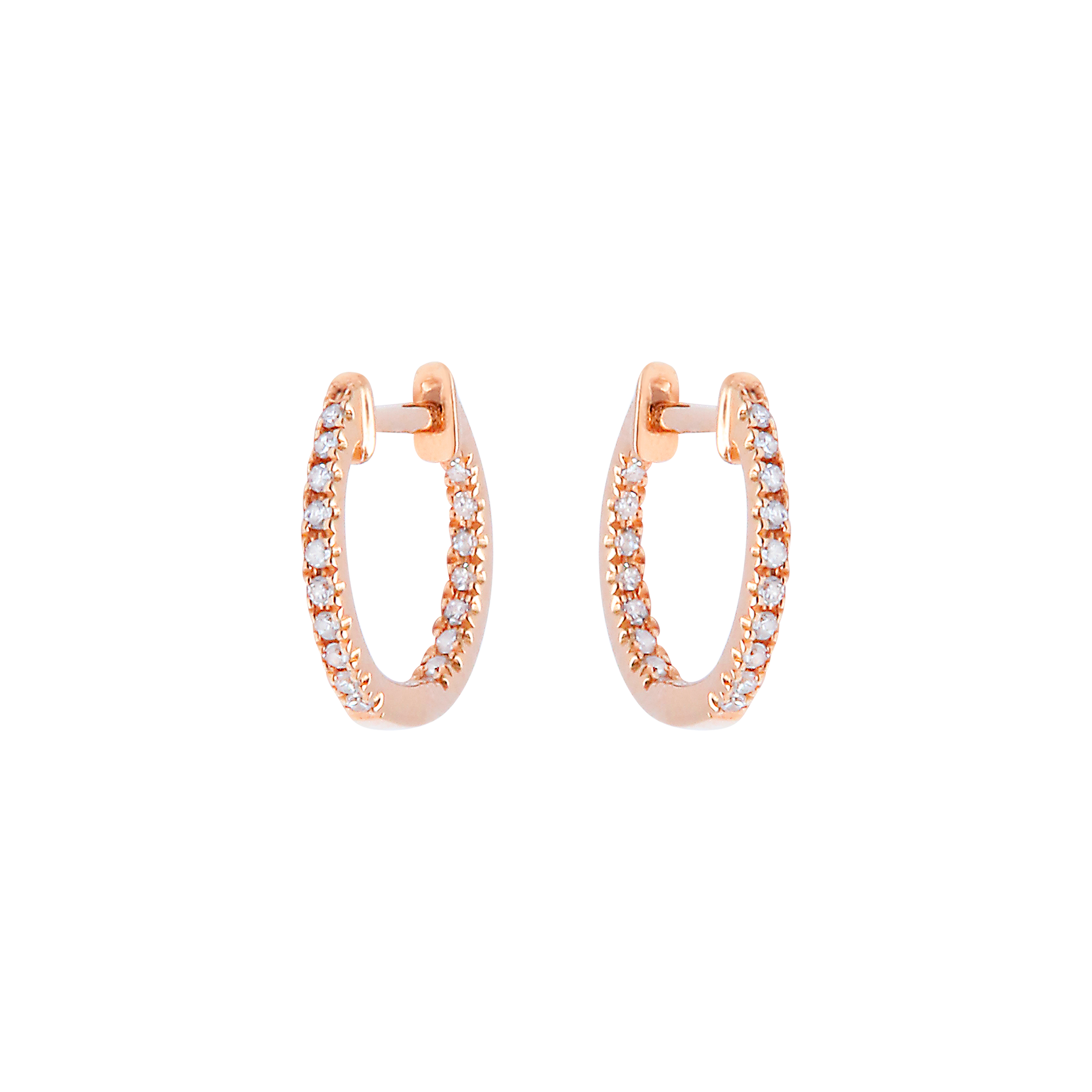 Djula Graphique Diamond 1.3 cm Hoop Earrings in 18K Gold