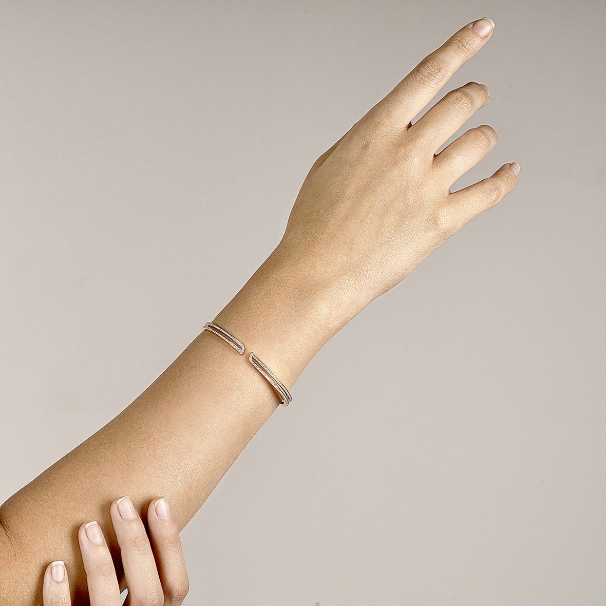 Alif Rose Gold Diamond Bangle
