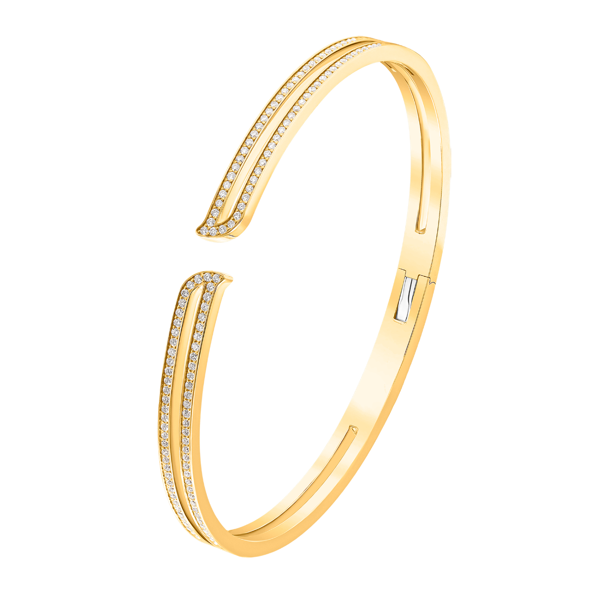 Alif Yellow Gold Diamond Bangle