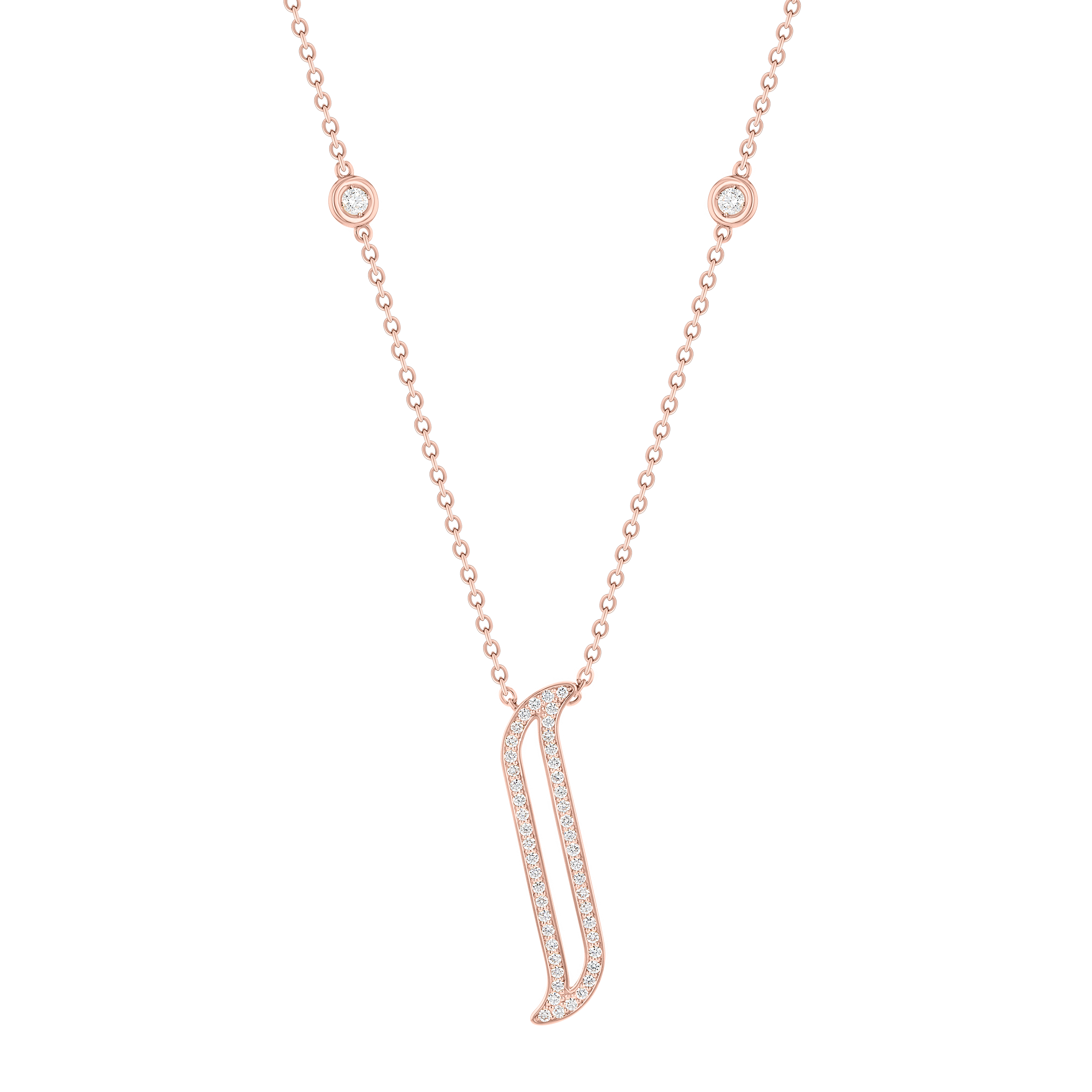Alif Rose Gold Diamond Necklace
