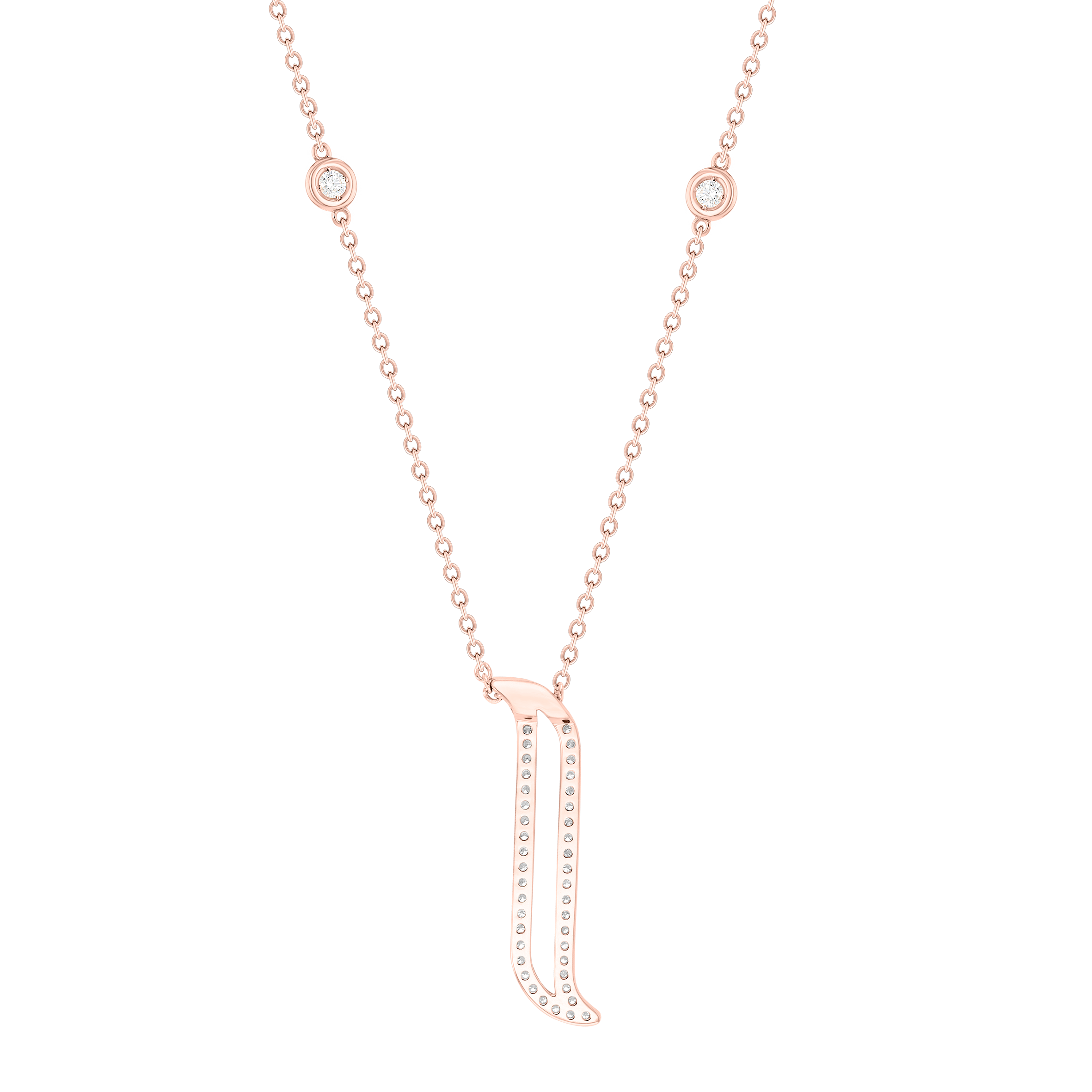 Alif Rose Gold Diamond Necklace