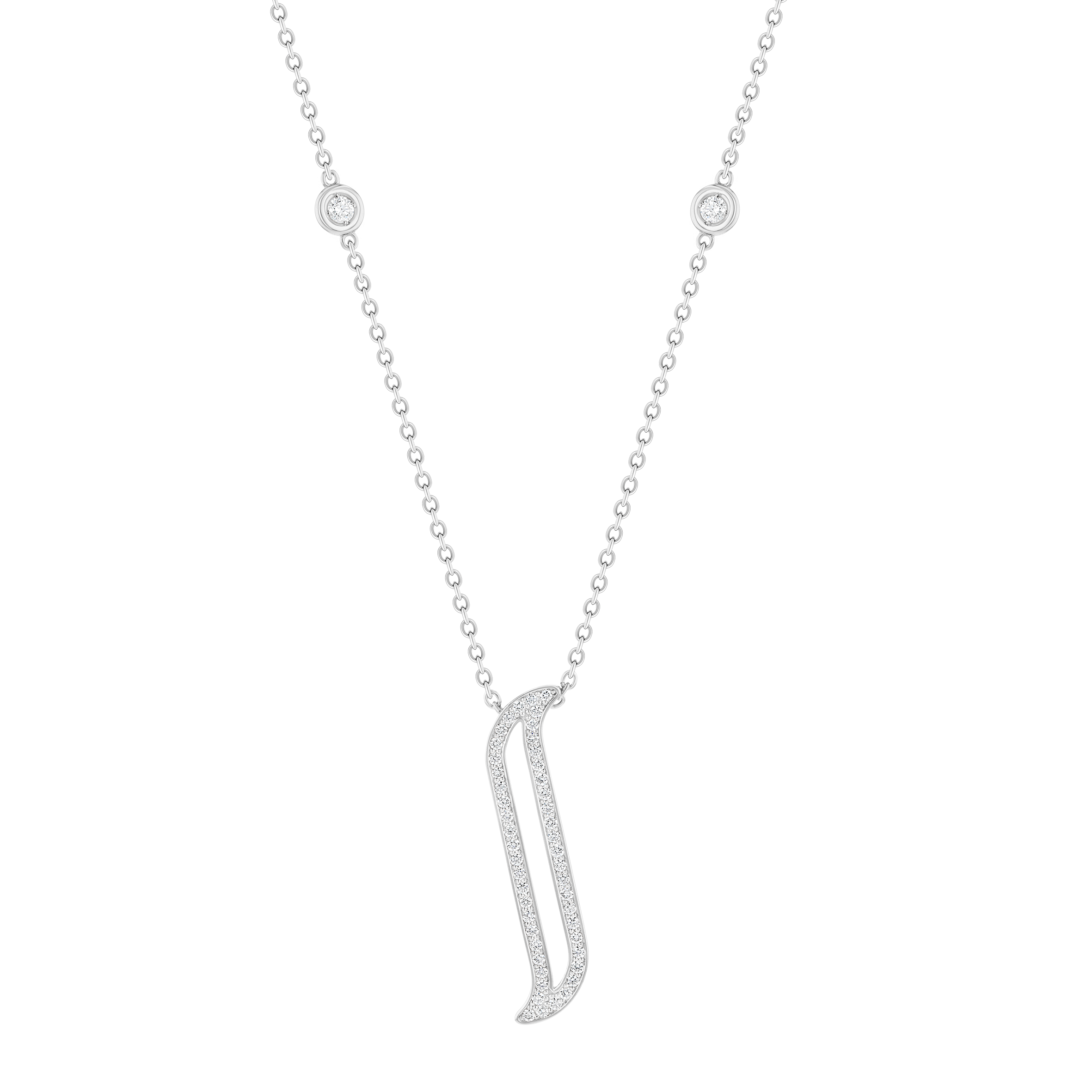 Alif White Gold Diamond Necklace