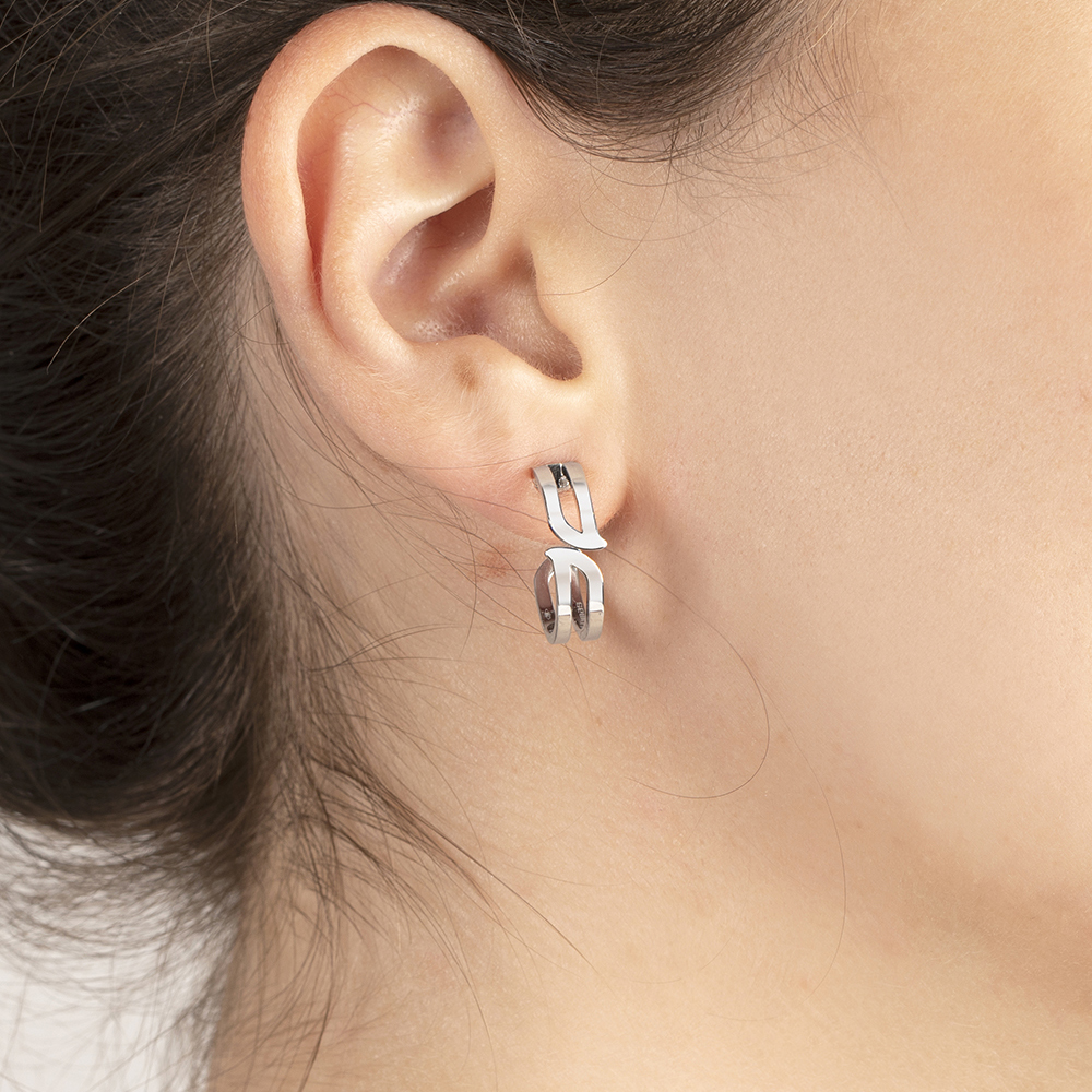 Alif White Gold Earrings