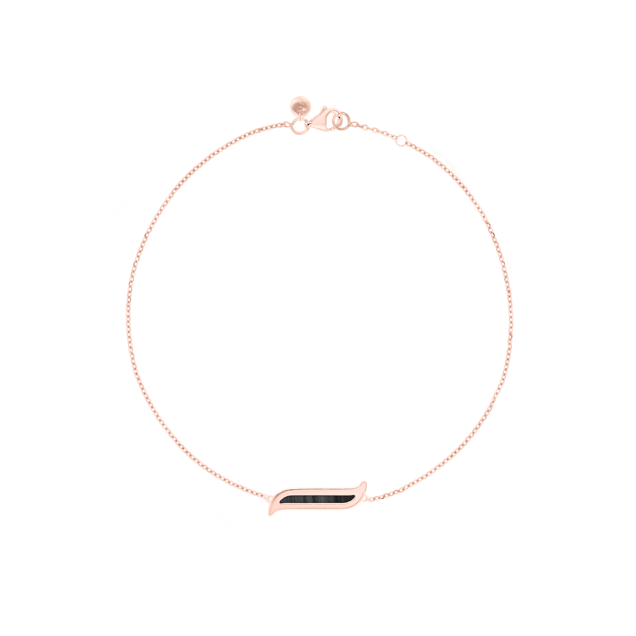 Alif Mosaic Black Jade Bracelet In 18K Rose Gold