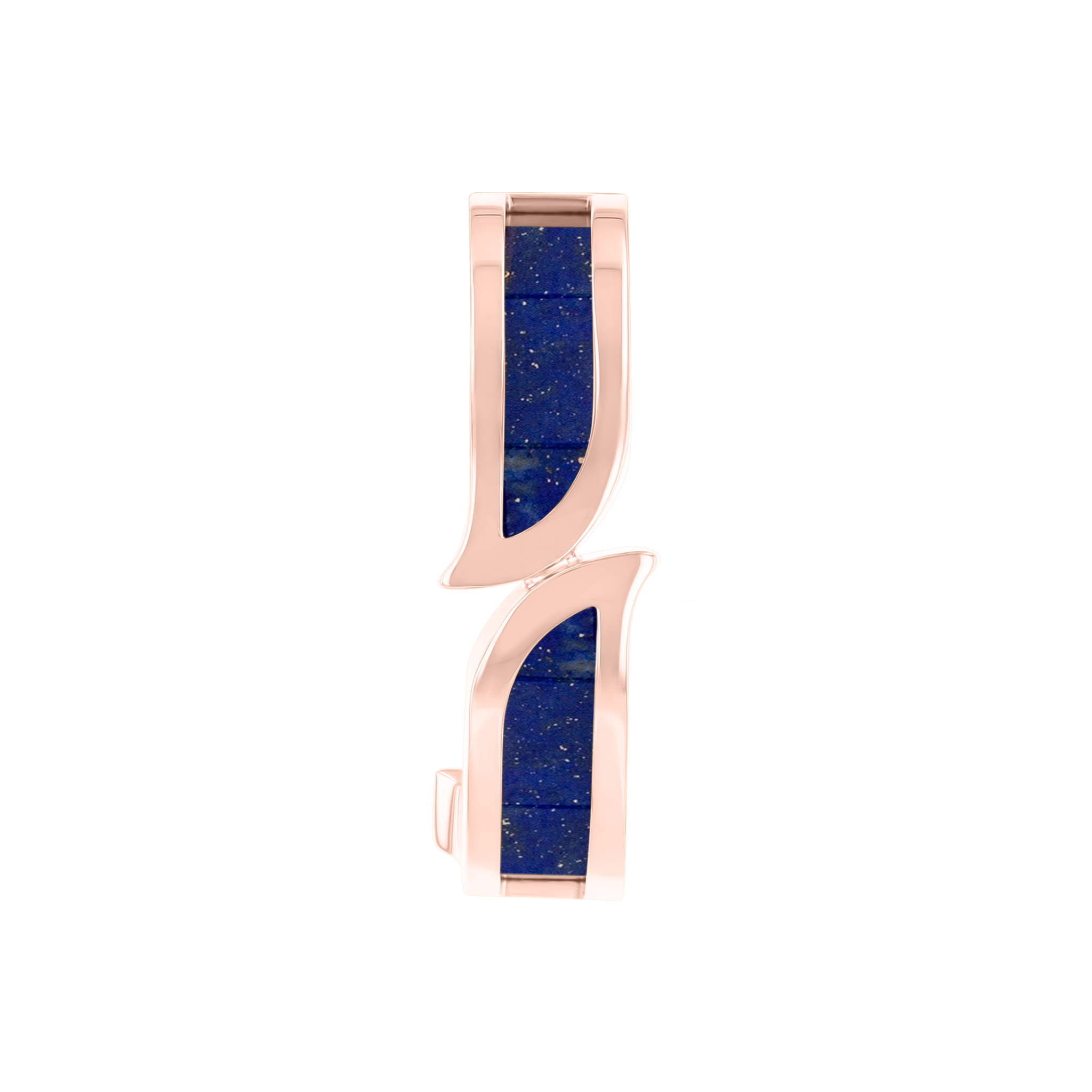 Alif Mosaic Lapis Lazuli Hoop Earrings In 18K Rose Gold