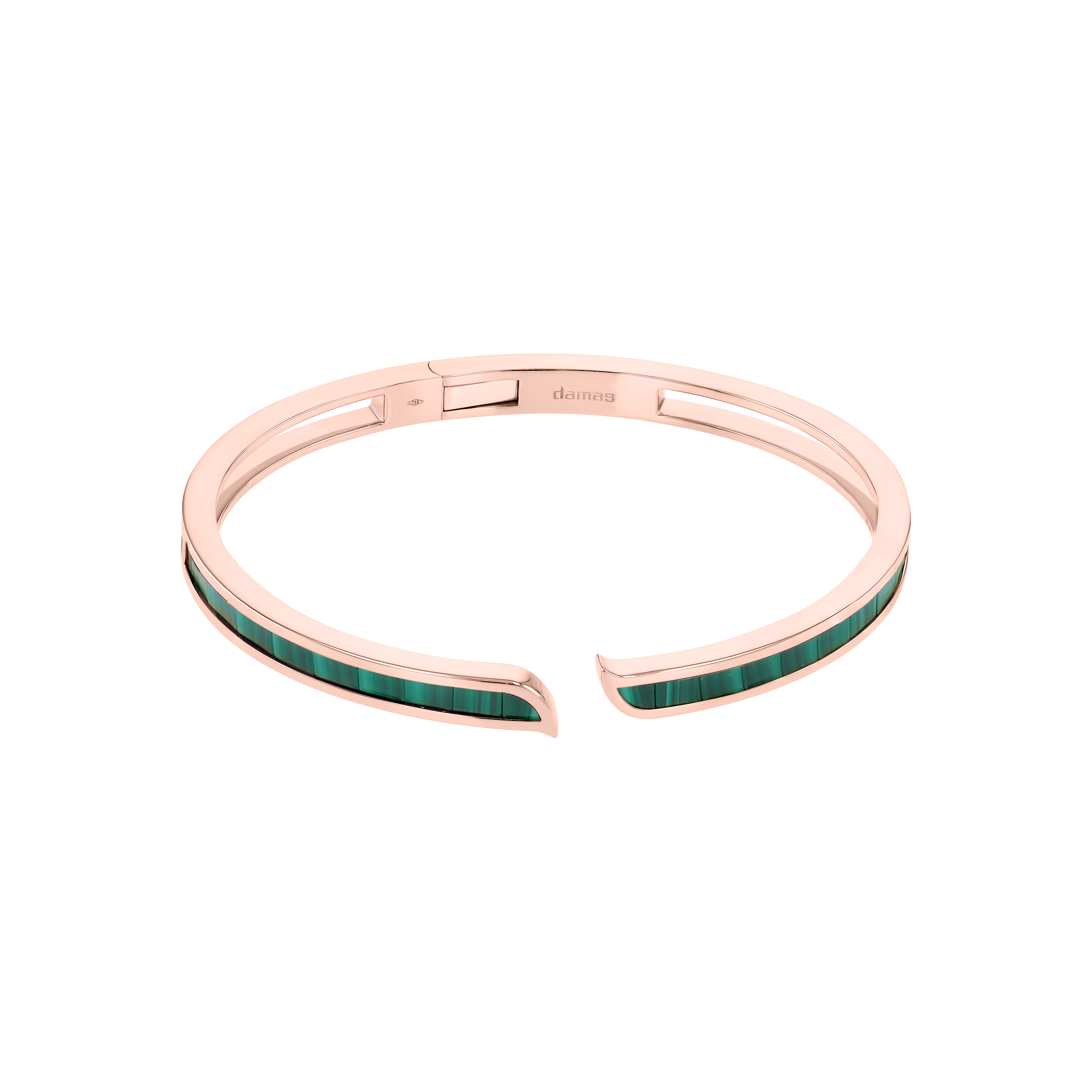 Alif Mosaic Malachite Bangle In 18K Rose Gold