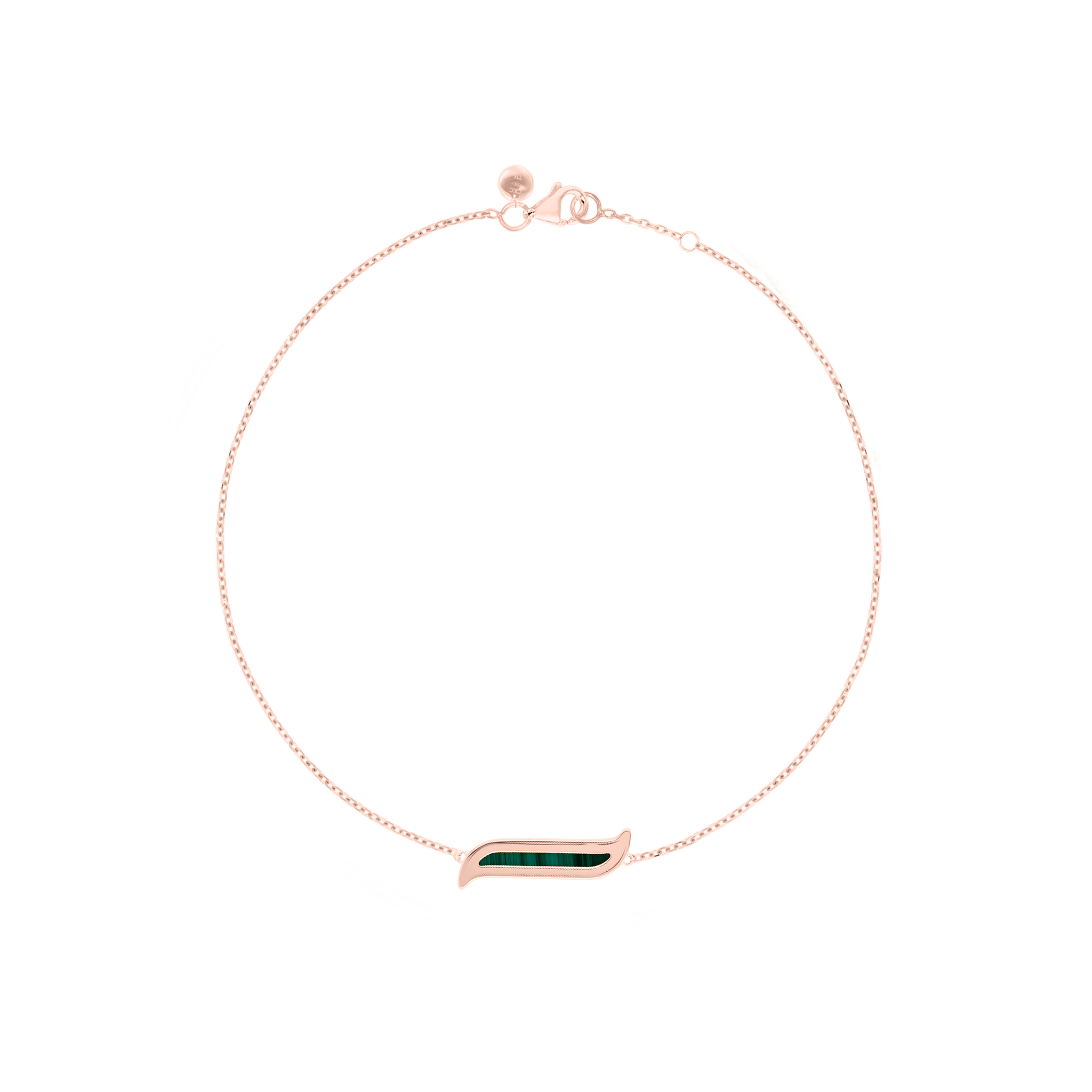 Alif Mosaic Malachite Bracelet In 18K Rose Gold