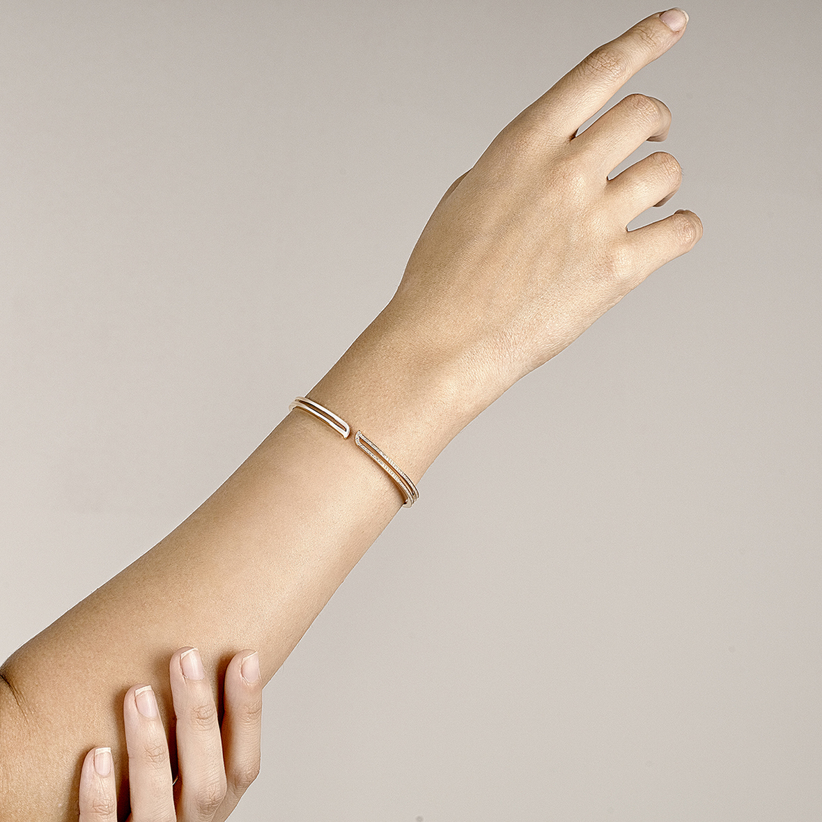 Alif Rose Gold Diamond Bangle