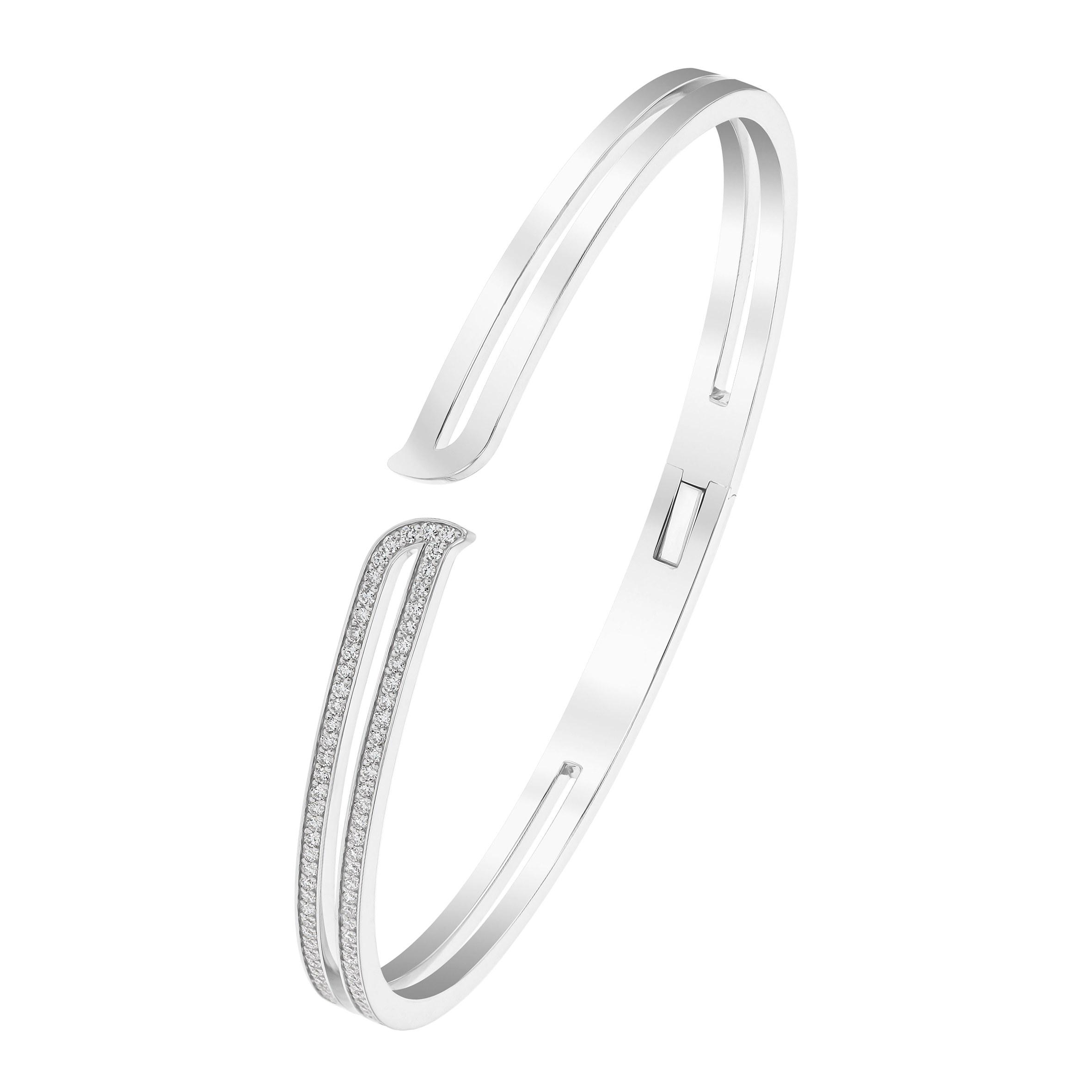 Alif White Gold Diamond Bangle