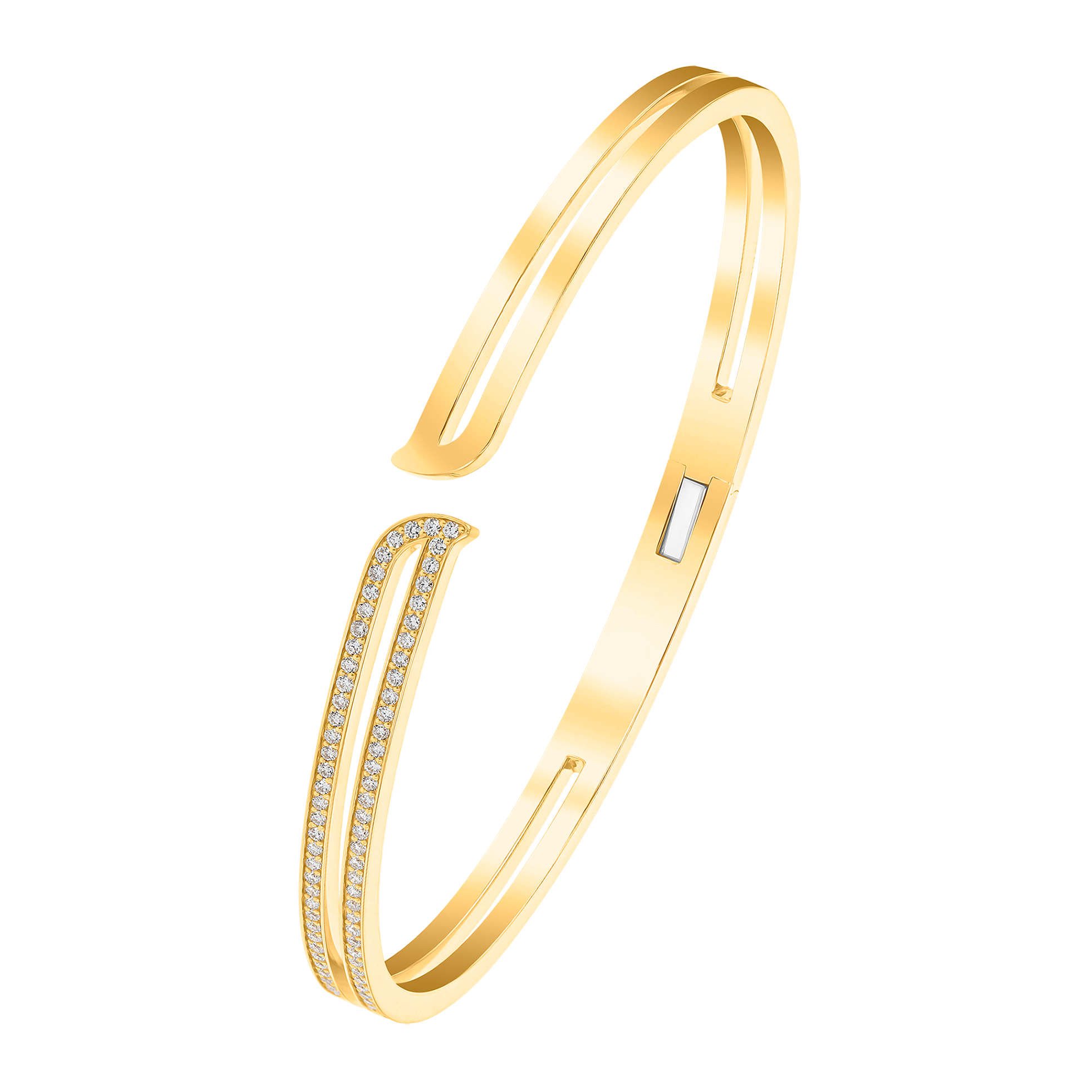 Alif Yellow Gold Diamond Bangle