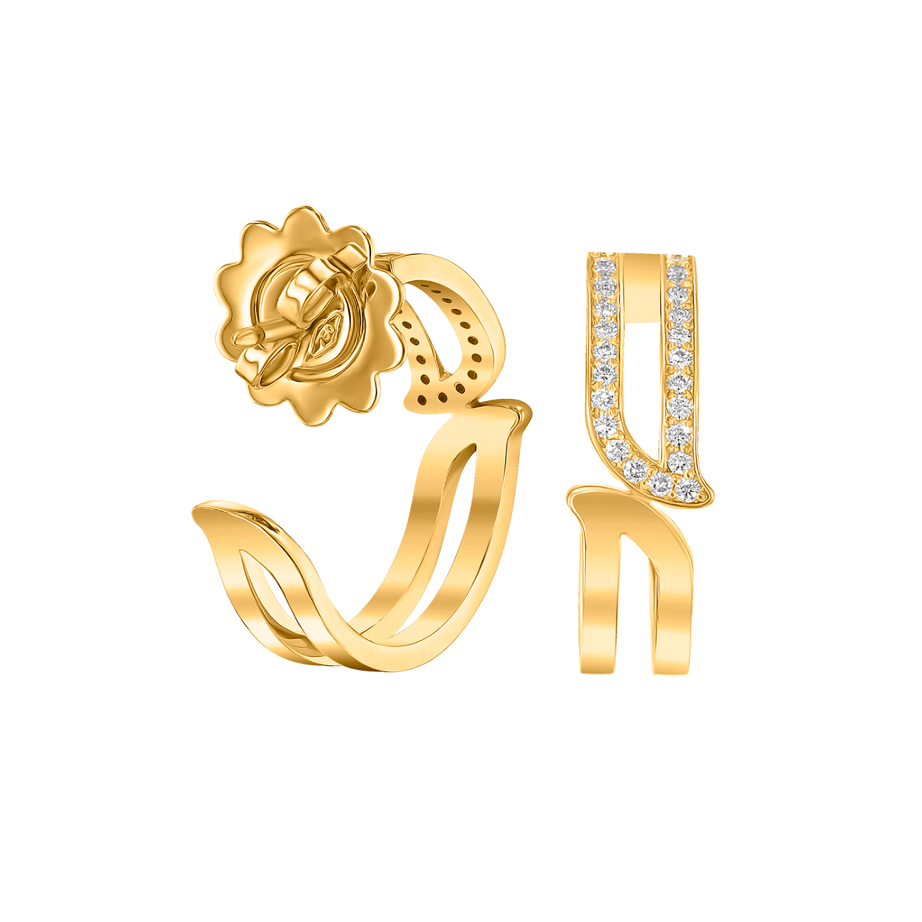 Alif Yellow Gold Diamond Earrings