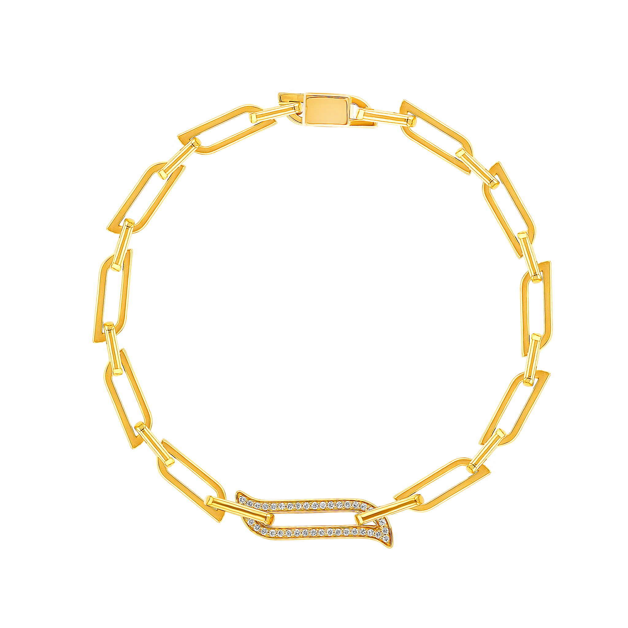 Alif Unity Chain Bracelet 18K Yellow Gold & Diamond