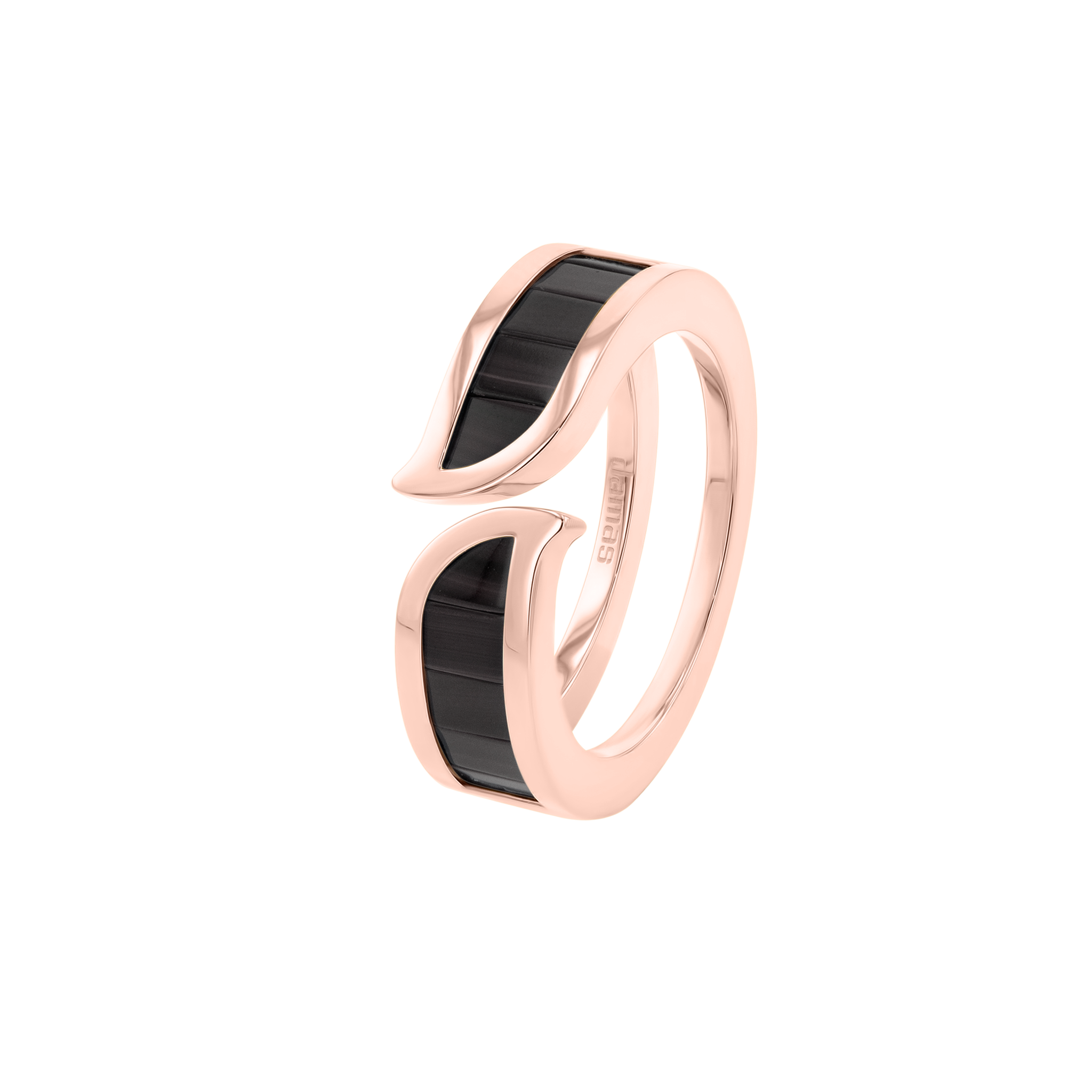 Alif Mosaic Black Jade Ring In 18K Rose Gold