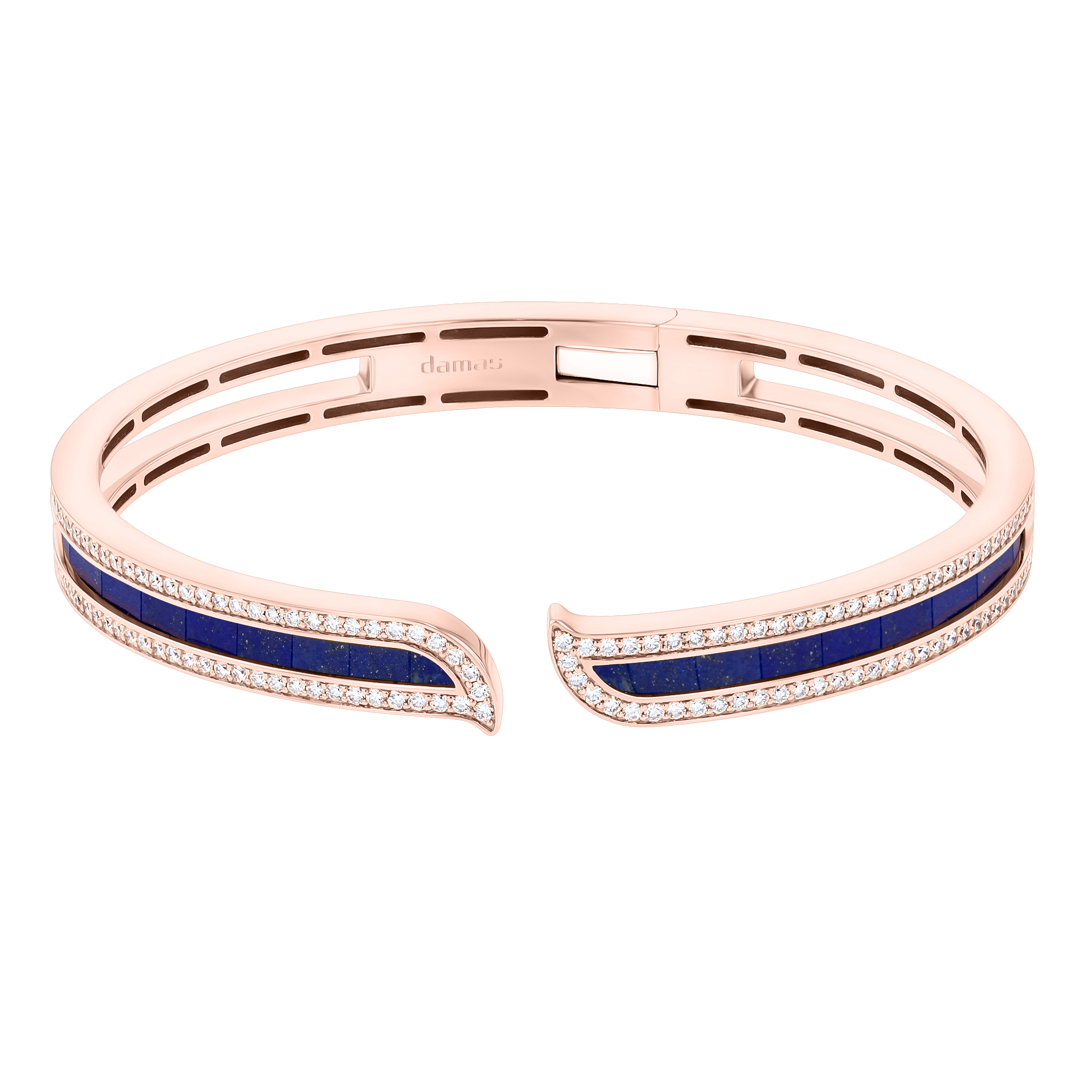 Alif Mosaic Lapis Lazuli & Diamond Bangle In 18K Rose Gold