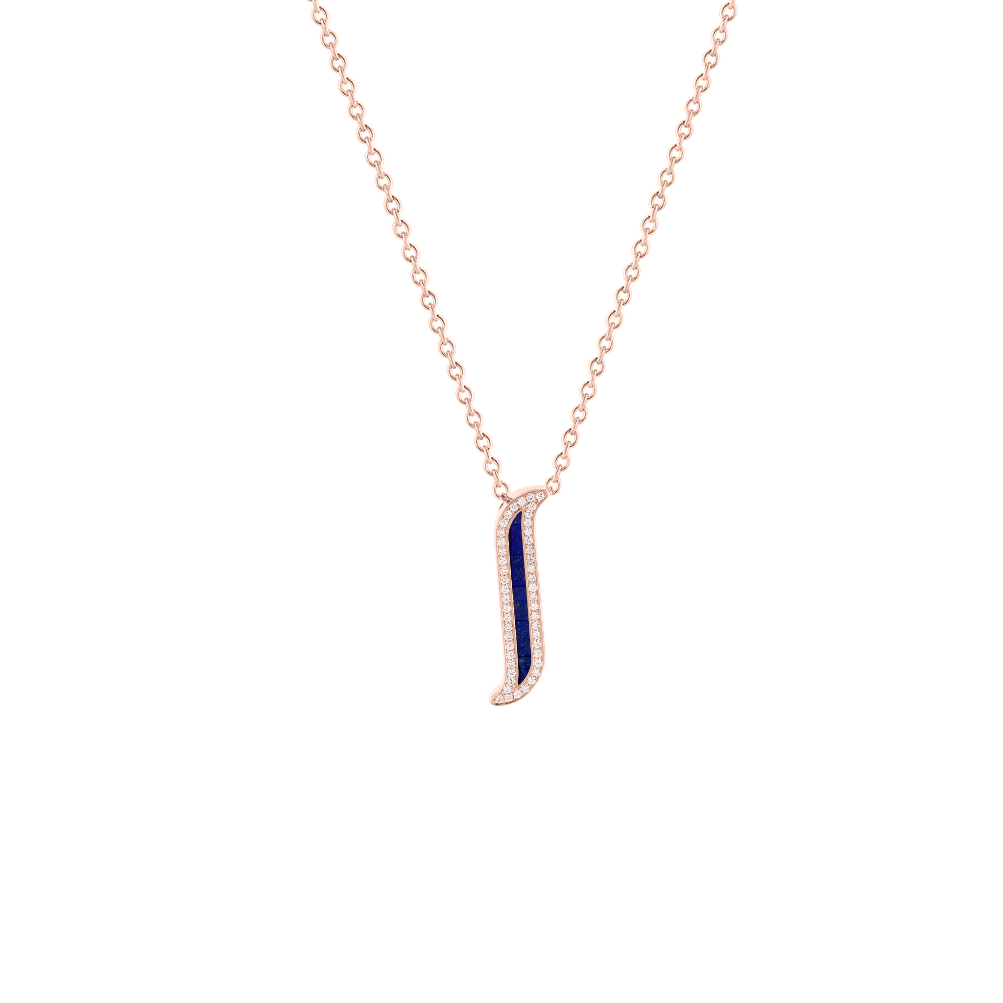 Alif Mosaic Lapis Lazuli & Diamond Necklace In 18K Rose Gold