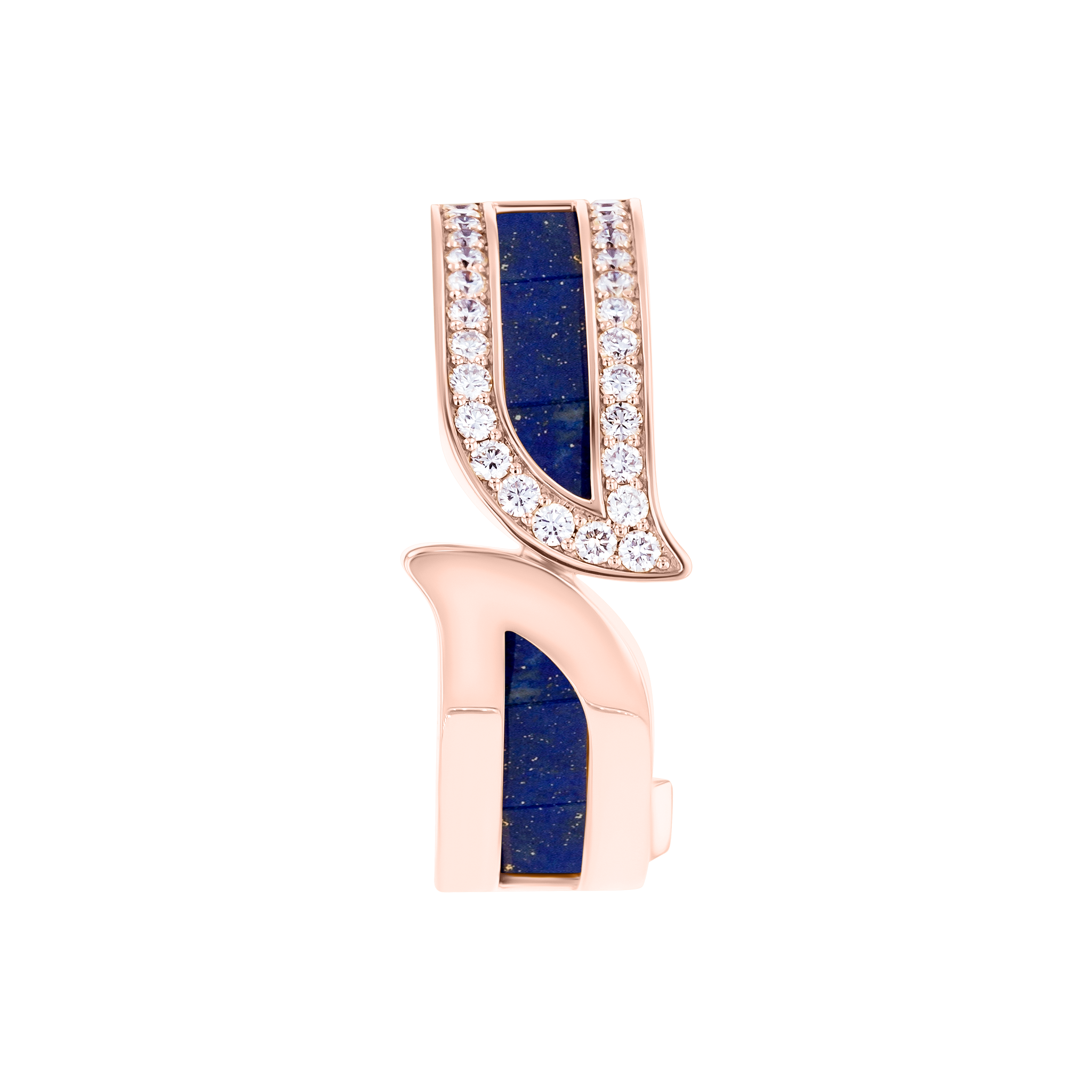 Alif Mosaic Lapis Lazuli & Diamond Hoop Earrings In 18K Rose Gold