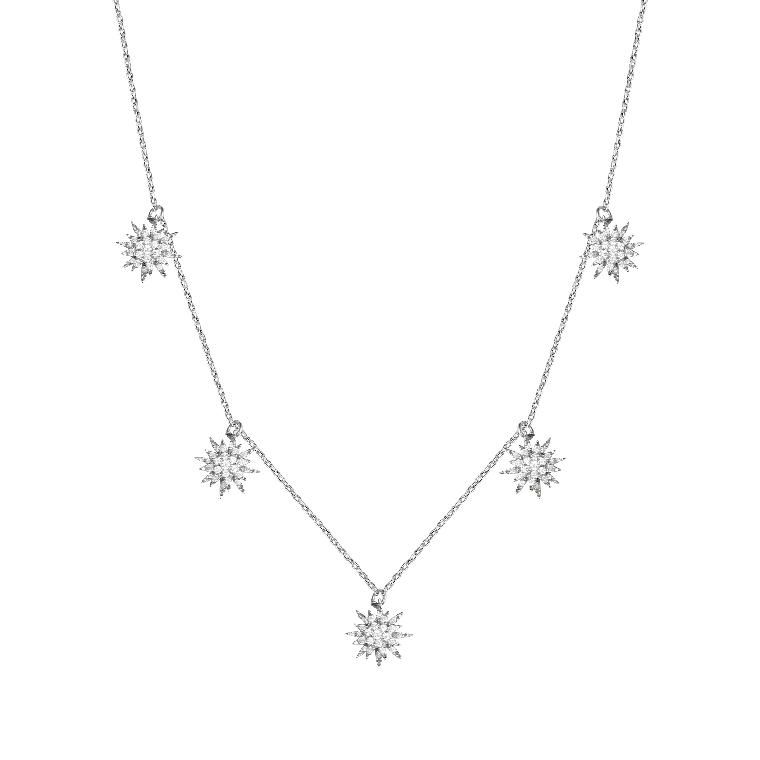 Djula Diamond Five Big Sun Necklace in 18K Gold