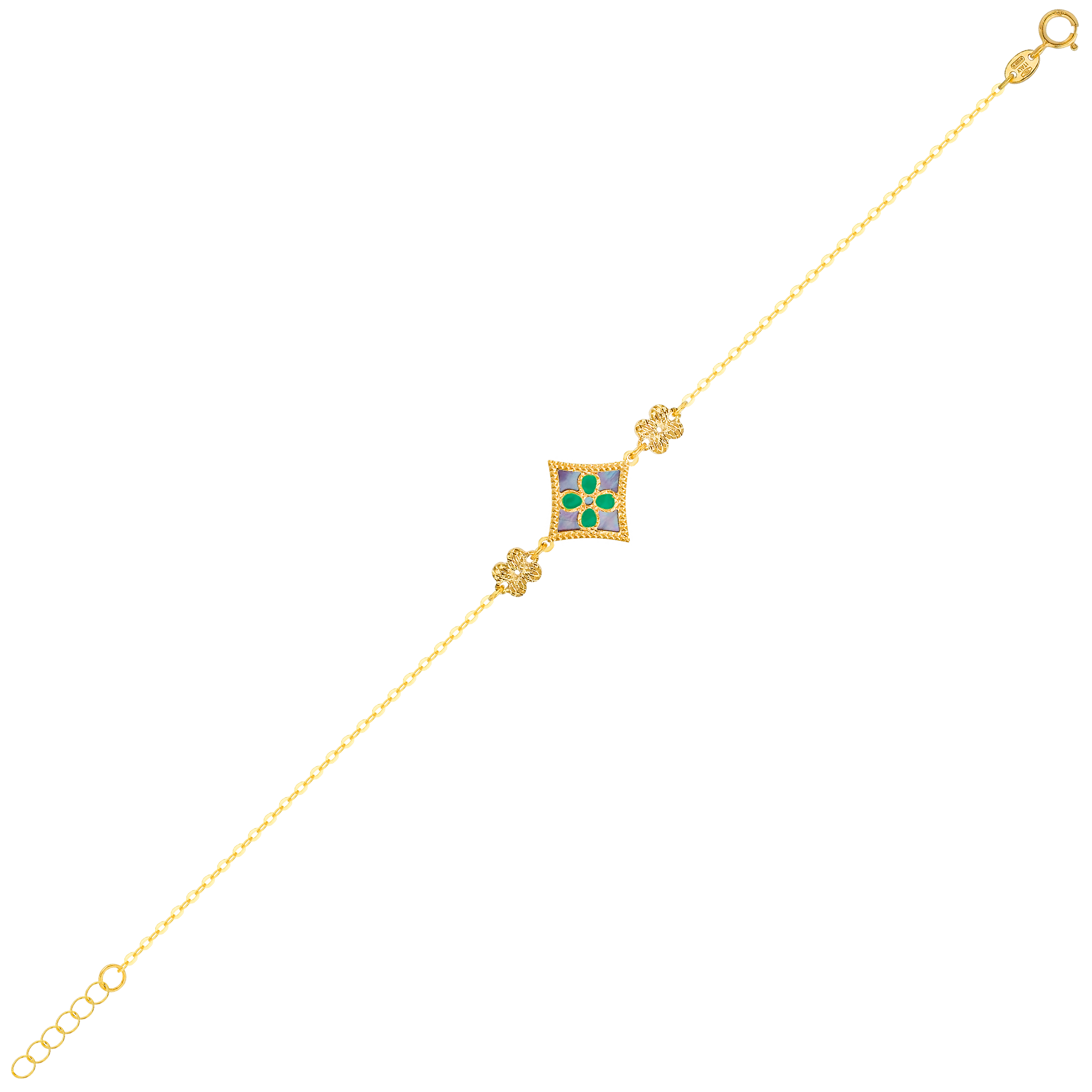 Amelia Versailles Large Garden Star Double Sided Bracelet in 18K Yellow Gold