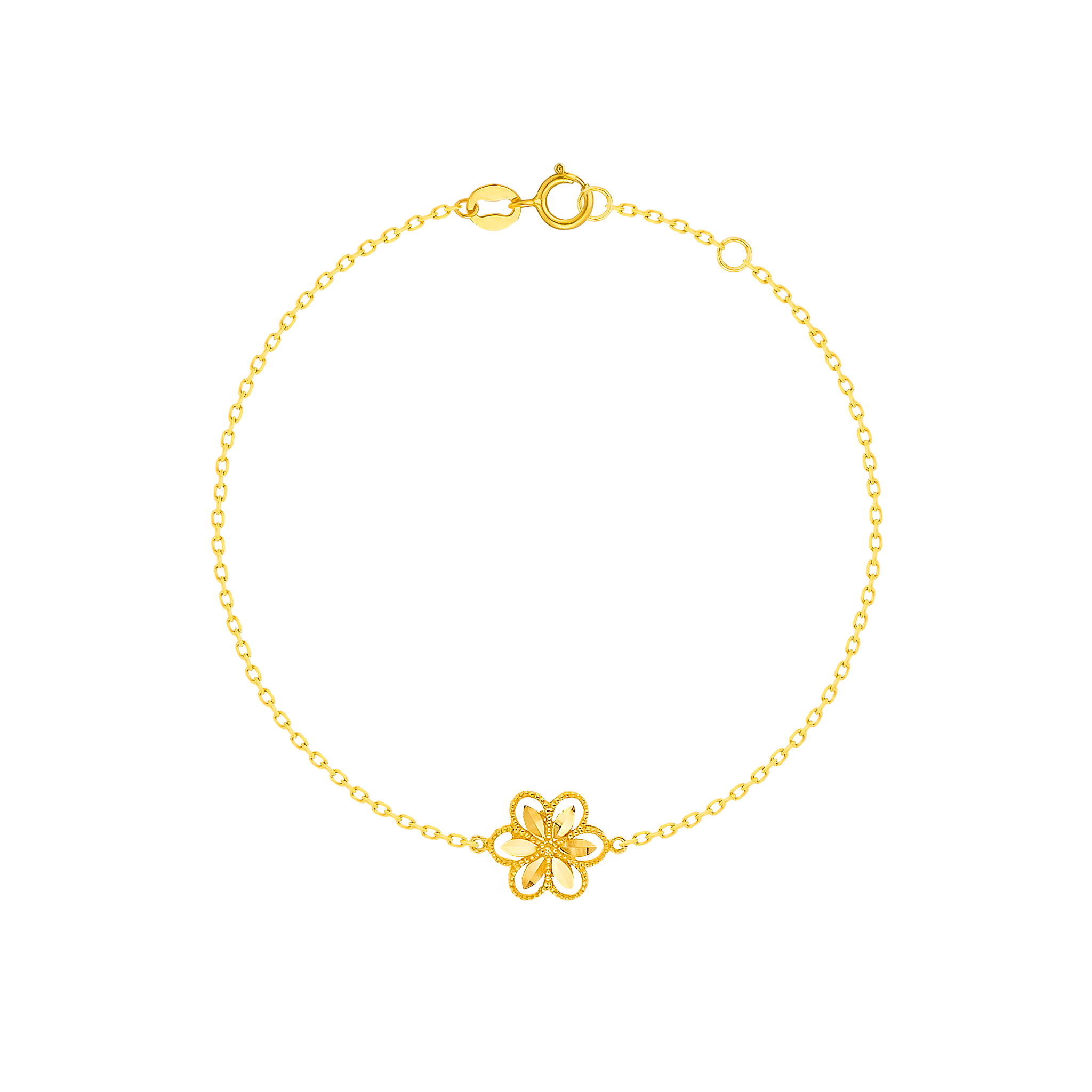 Anmol Floret Single Motif Bracelet in 21K Yellow Gold 