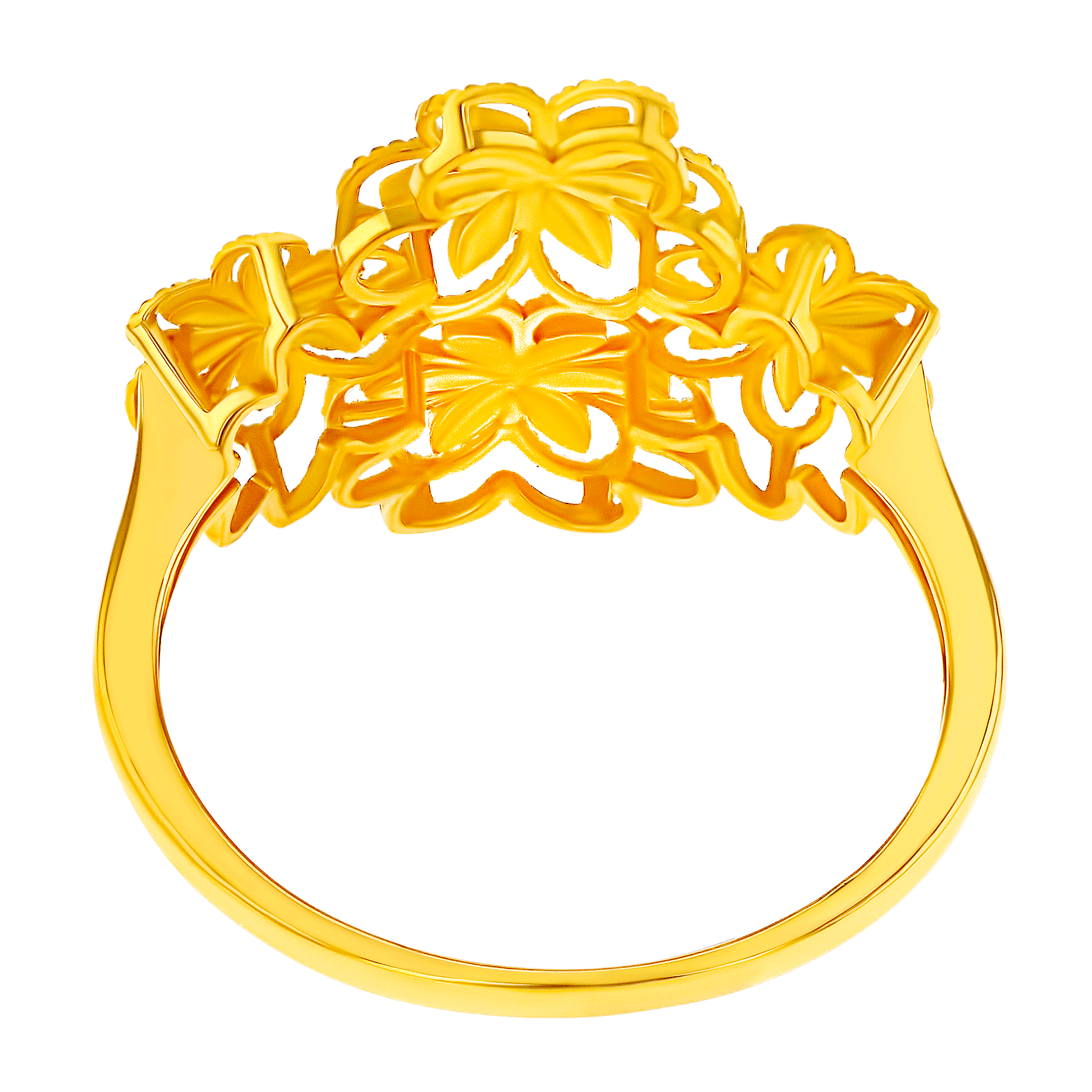 Anmol Floret Multi Motif Ring in 21K Yellow Gold 