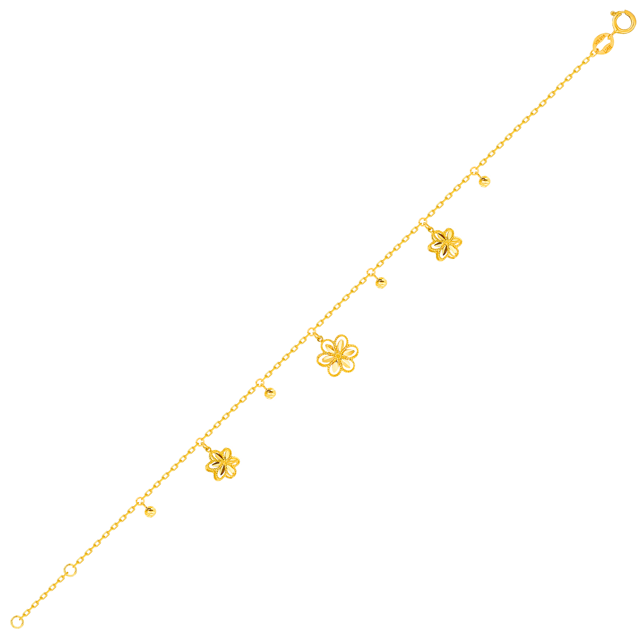 Anmol Floret Multi Charm Bracelet in 21K Yellow Gold 