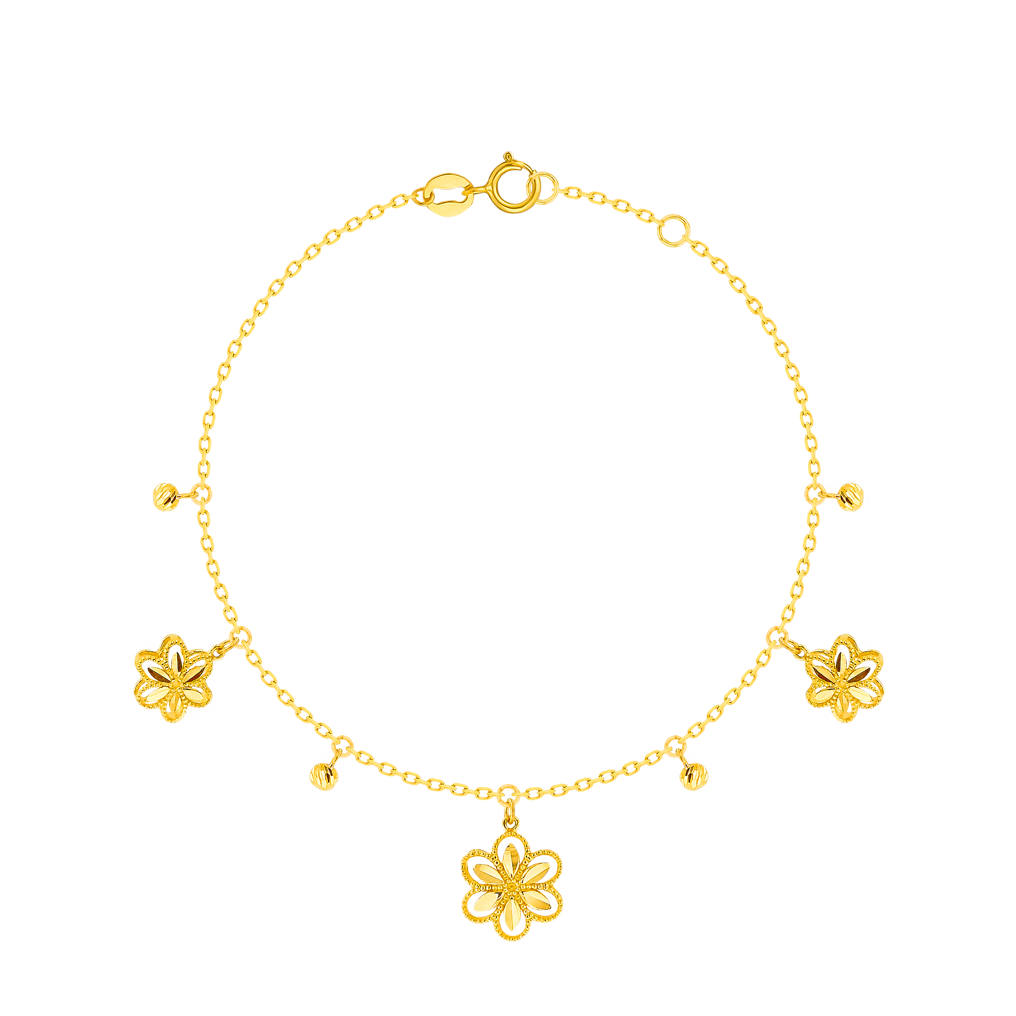 Anmol Floret Multi Charm Bracelet in 21K Yellow Gold 