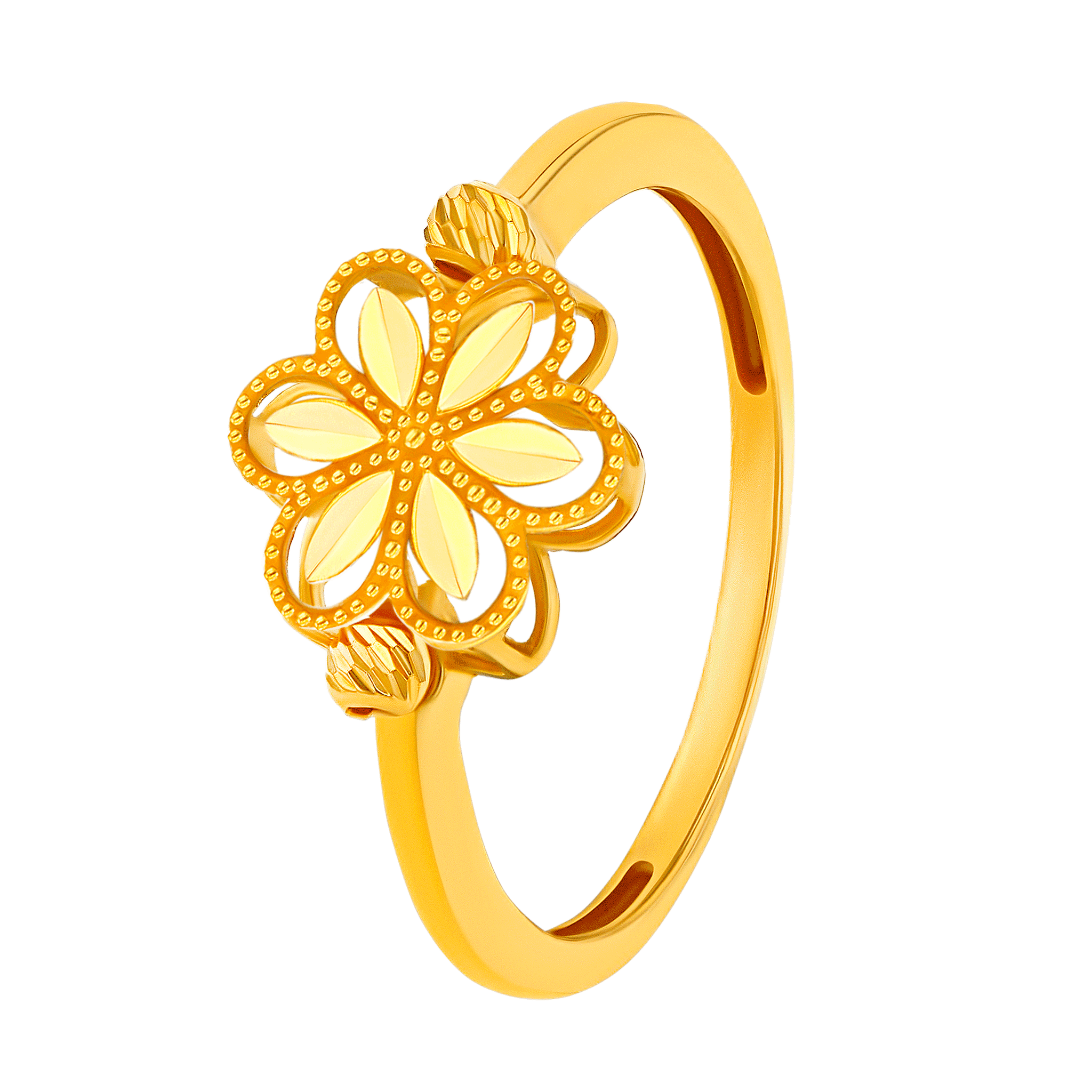 Anmol Floret Single Motif Large Ring in 21K Yellow Gold 