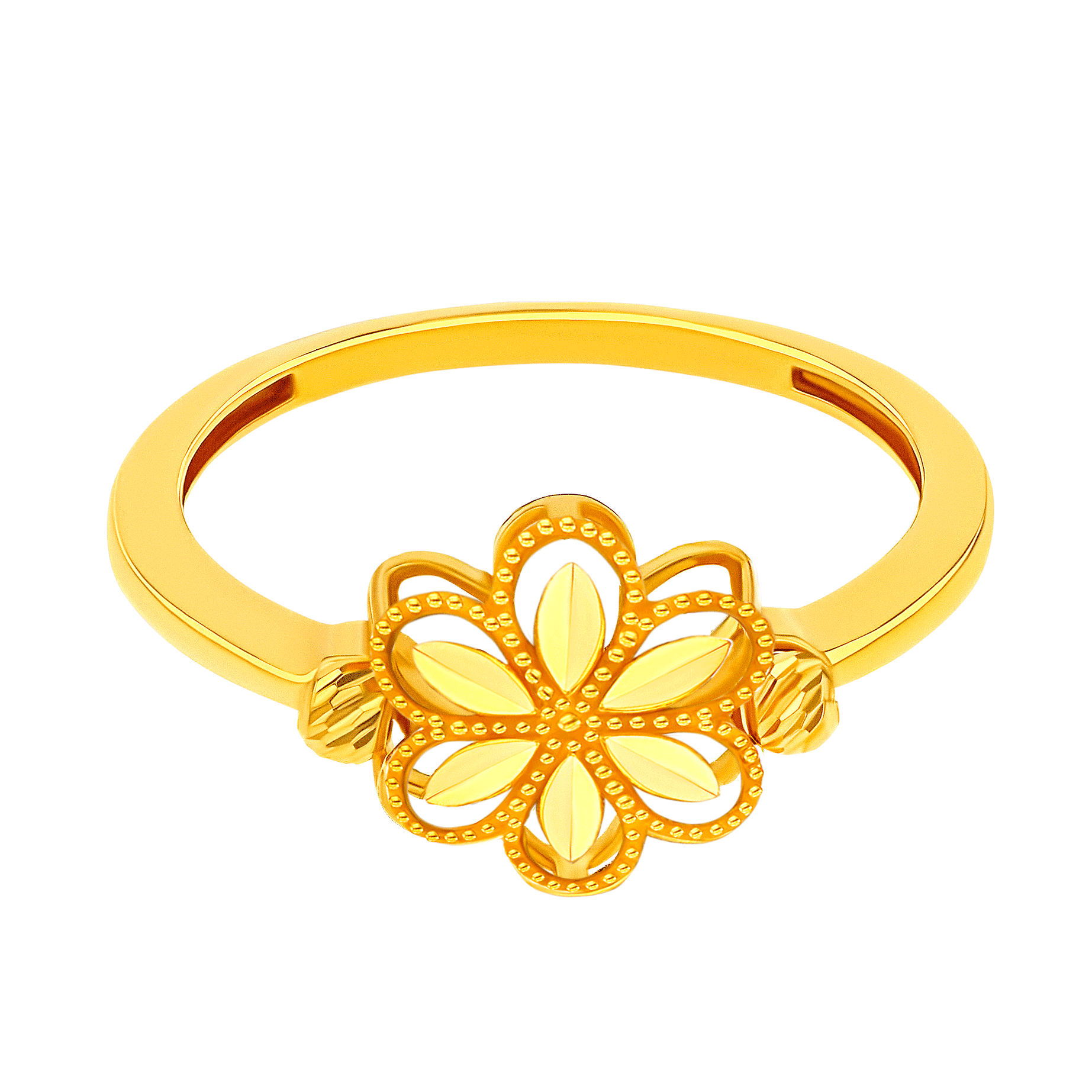 Anmol Floret Single Motif Large Ring in 21K Yellow Gold 