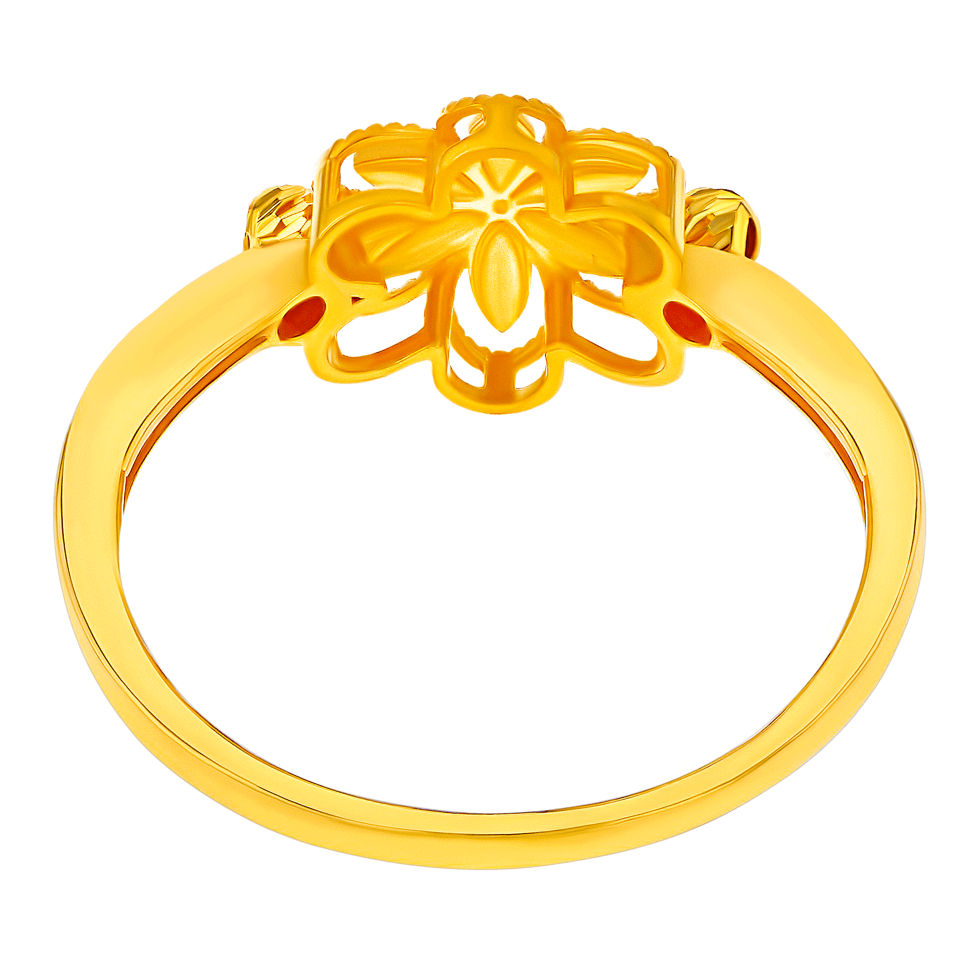 Anmol Floret Single Motif Large Ring in 21K Yellow Gold 