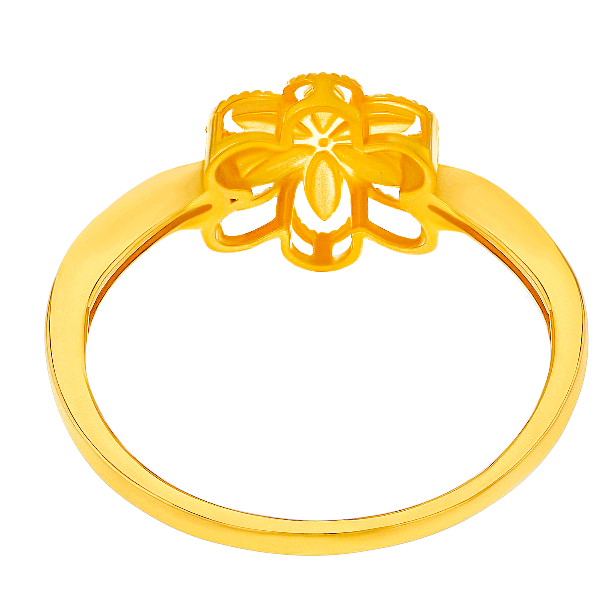 Anmol Floret Single Motif Small Ring in 21K Yellow Gold 